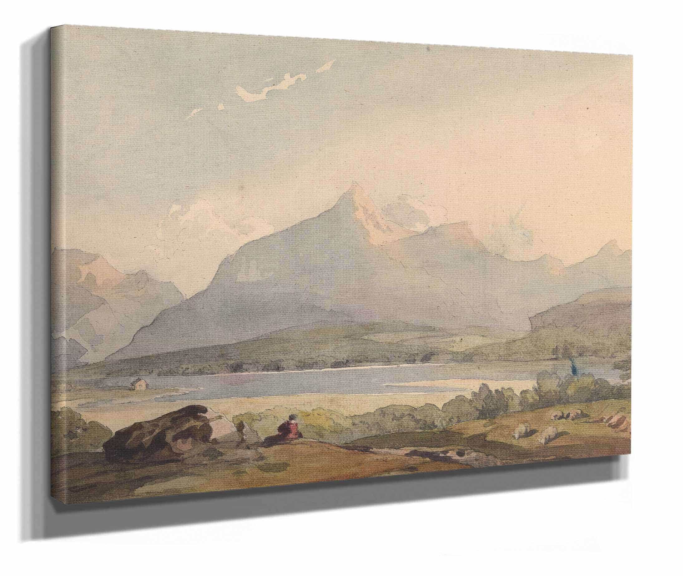 Mountainous Landscape With Lake And Figure In Foreground by Thomas Sully - Image 2