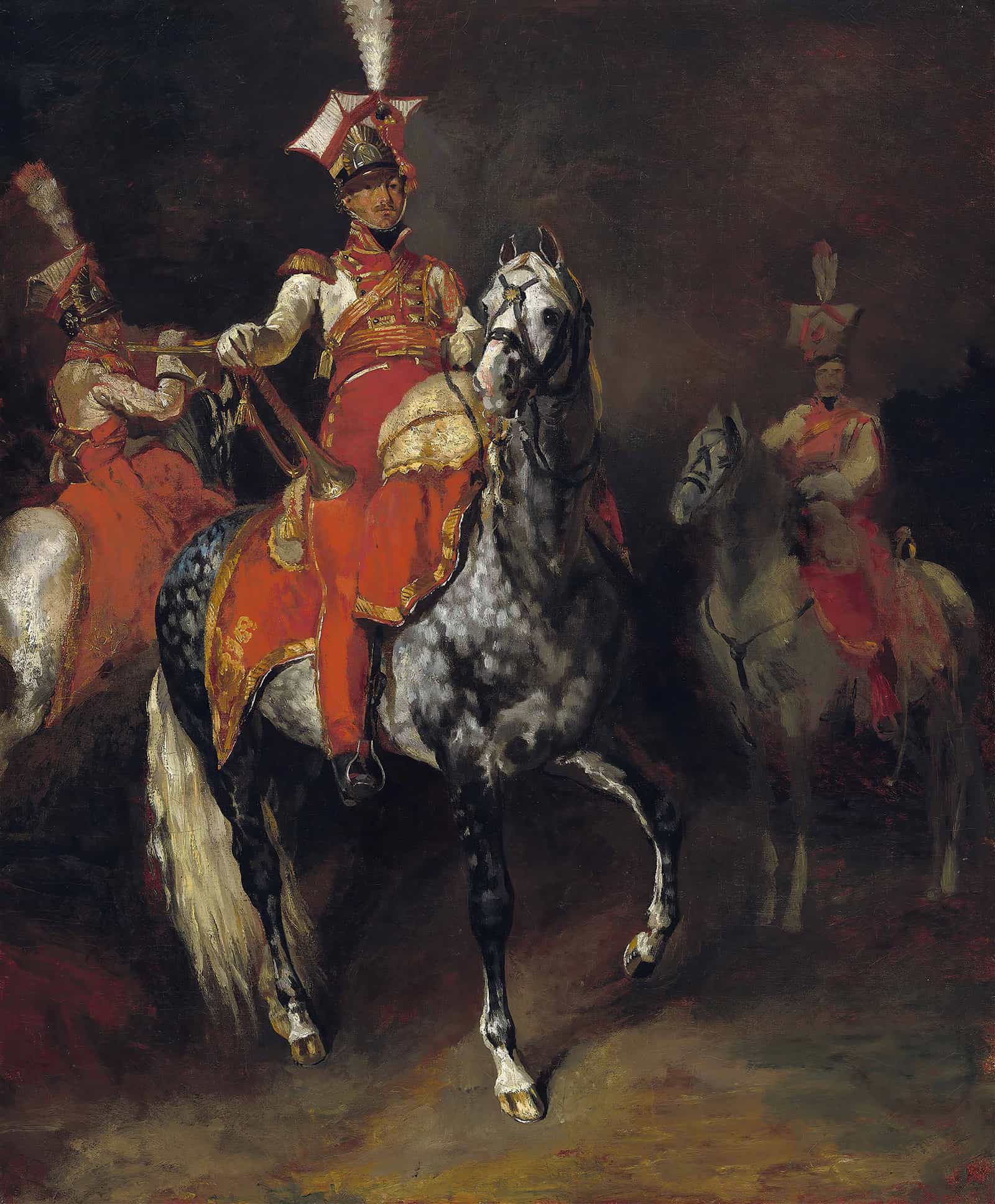 Mounted Trumpeters Of Napoleons Imperial Guard by Theodore Gericault