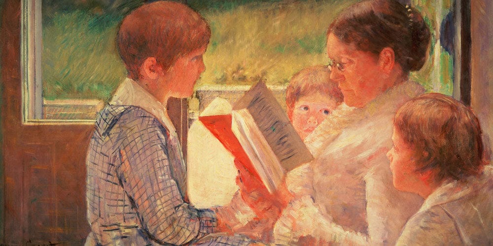 Mrs Cassatt Reading To Her Grandchildren By Mary Cassatt - Image 2