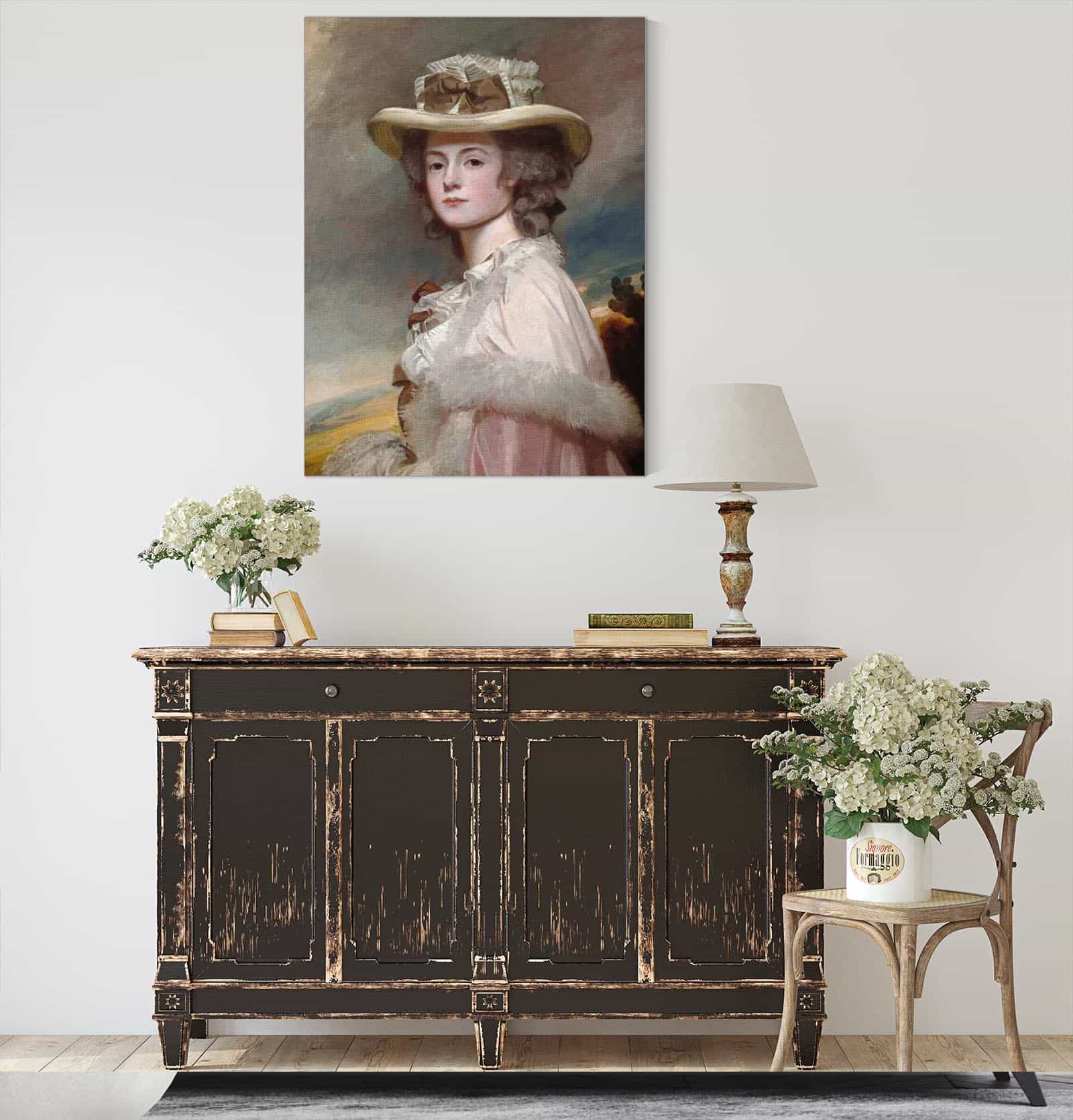 Mrs Davies Davenport by George Romney - Image 4