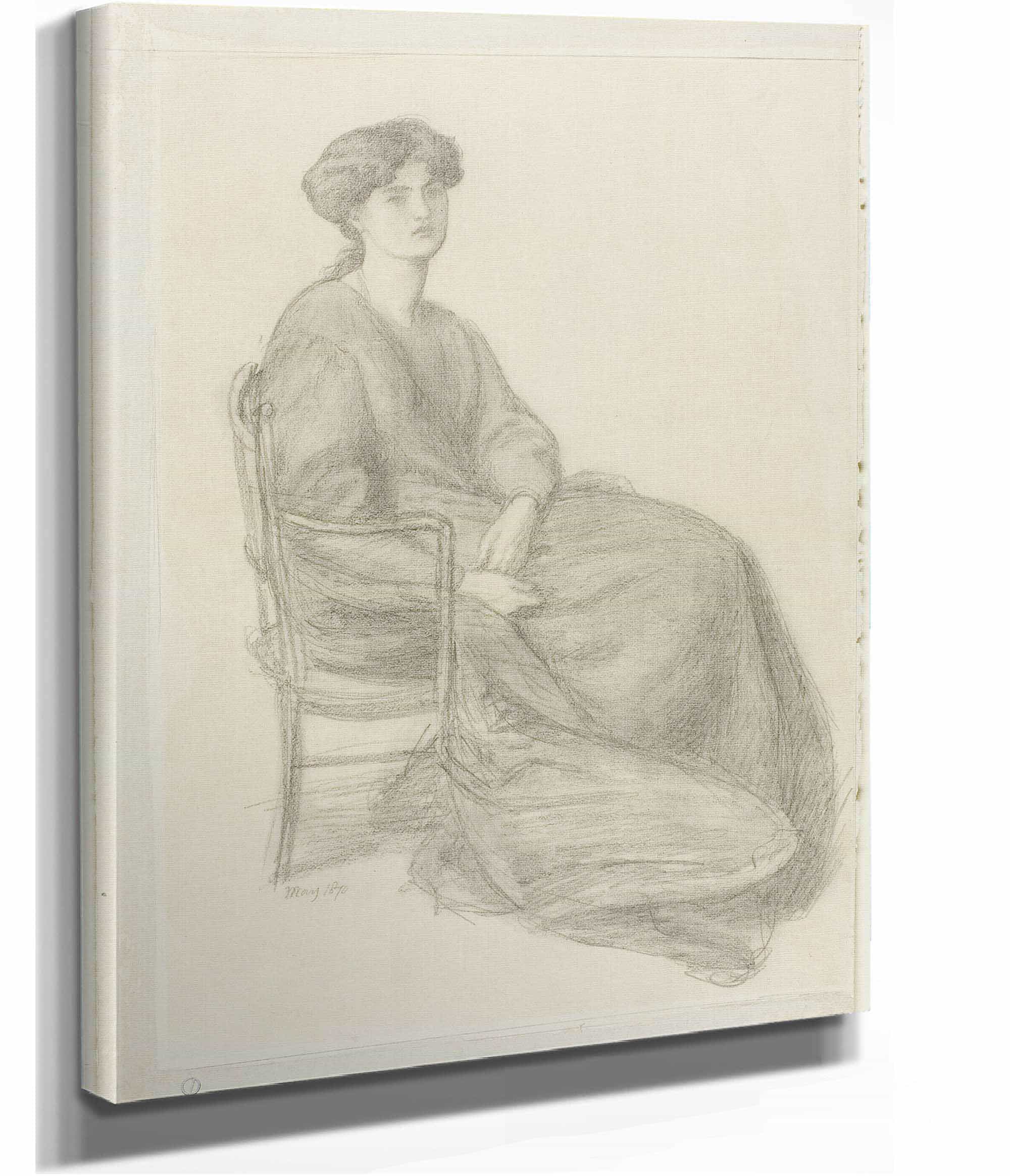 Mrs William Morris Seated In Chair by Dante Gabriel Rossetti - Image 2
