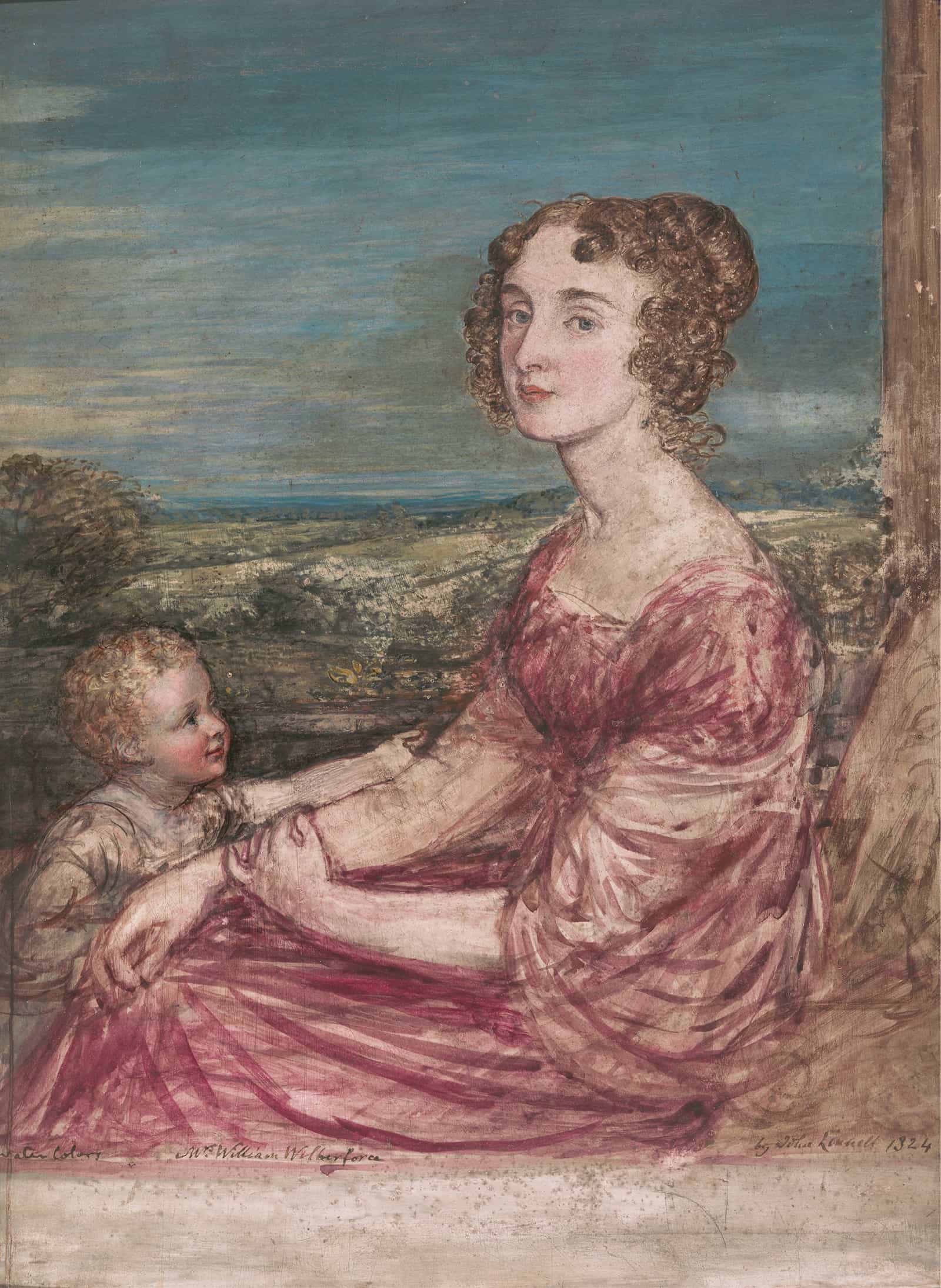 Mrs William Wilberforce And Child by John Linnell - Image 2