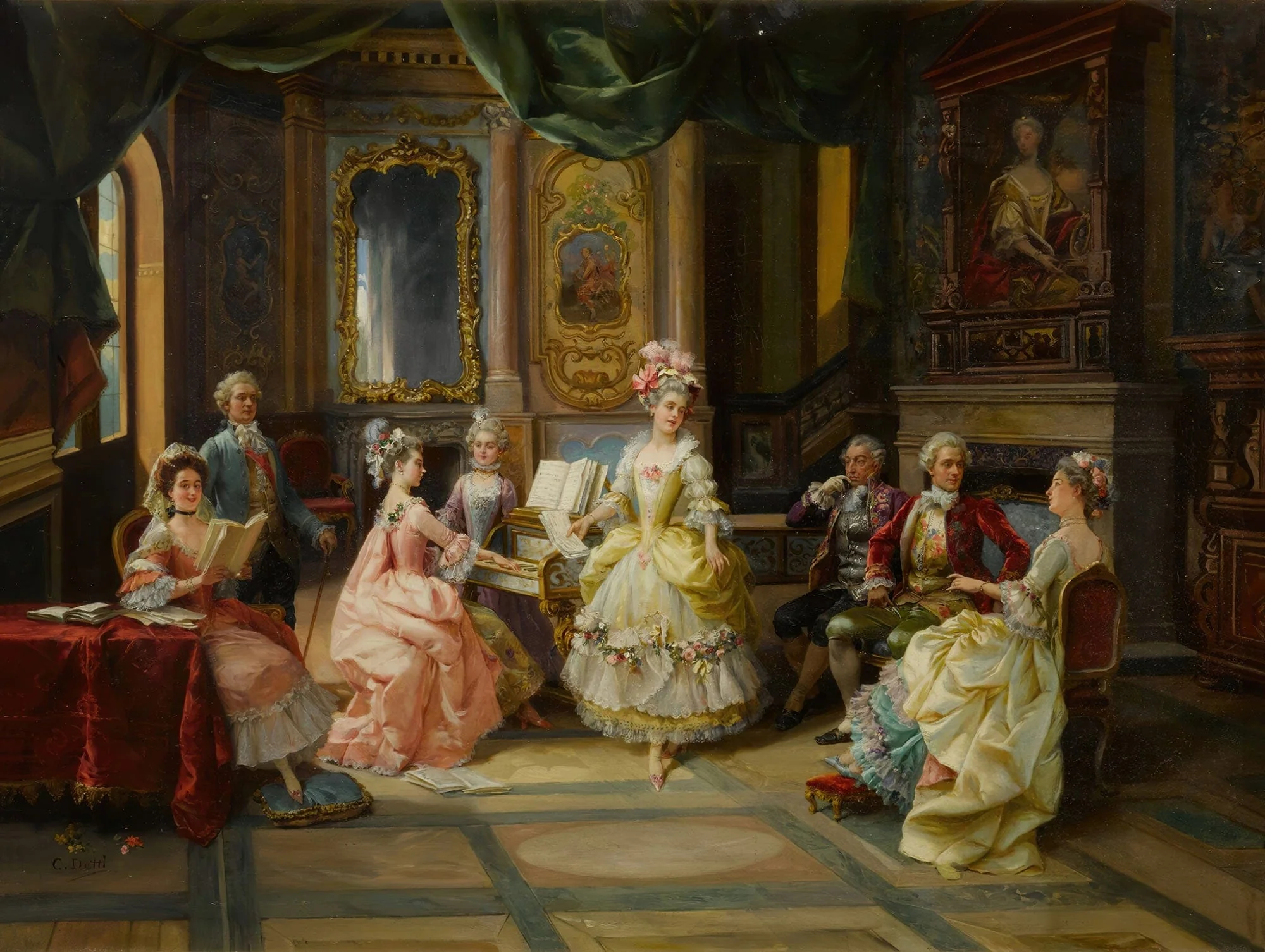 Music In The Parlor by Cesare Auguste Detti