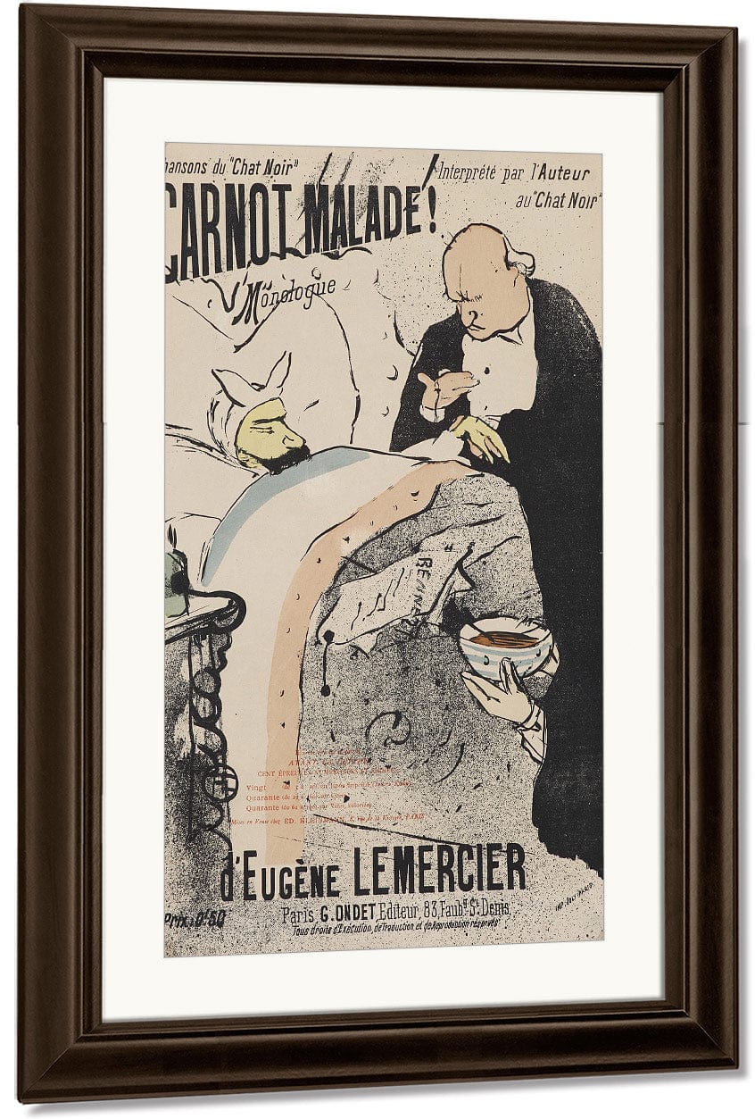 Music Sheet For Carnot Malade (Sick President Carnot) By Henri Marie Raymond De Toulouse Lautrec Monfa - Image 3