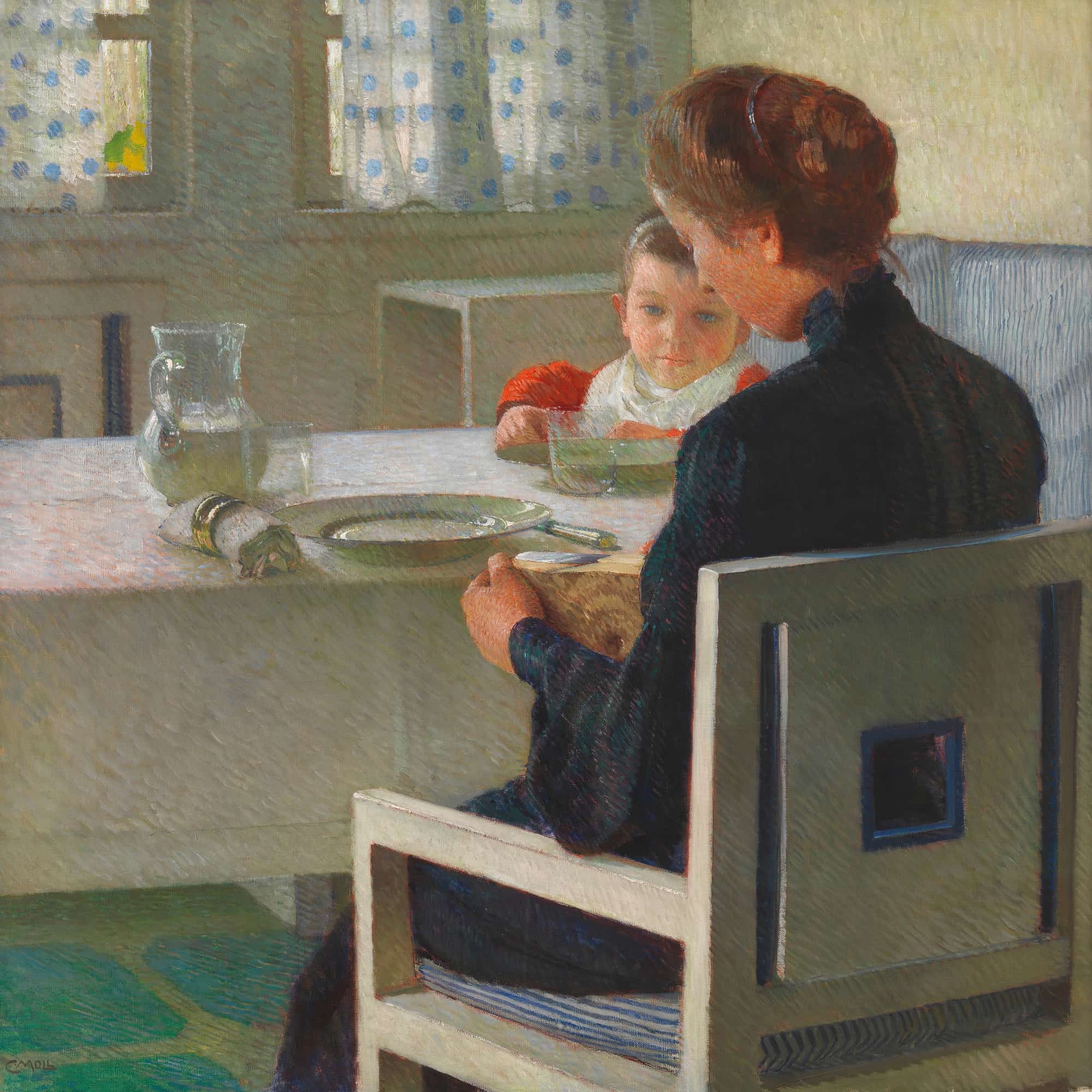 Mutter Und Kind Bei Tisch Beim Fruhstuck by Carl Moll - Image 4