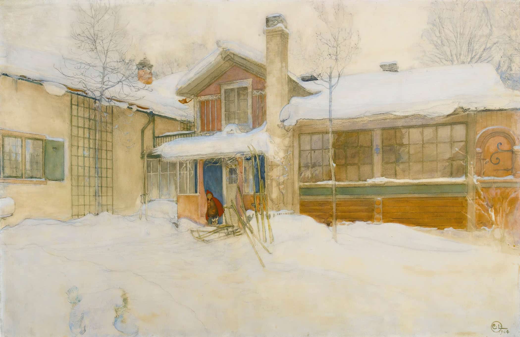 My Country Cottage In Winter Sundborn by Carl Larsson - Image 2
