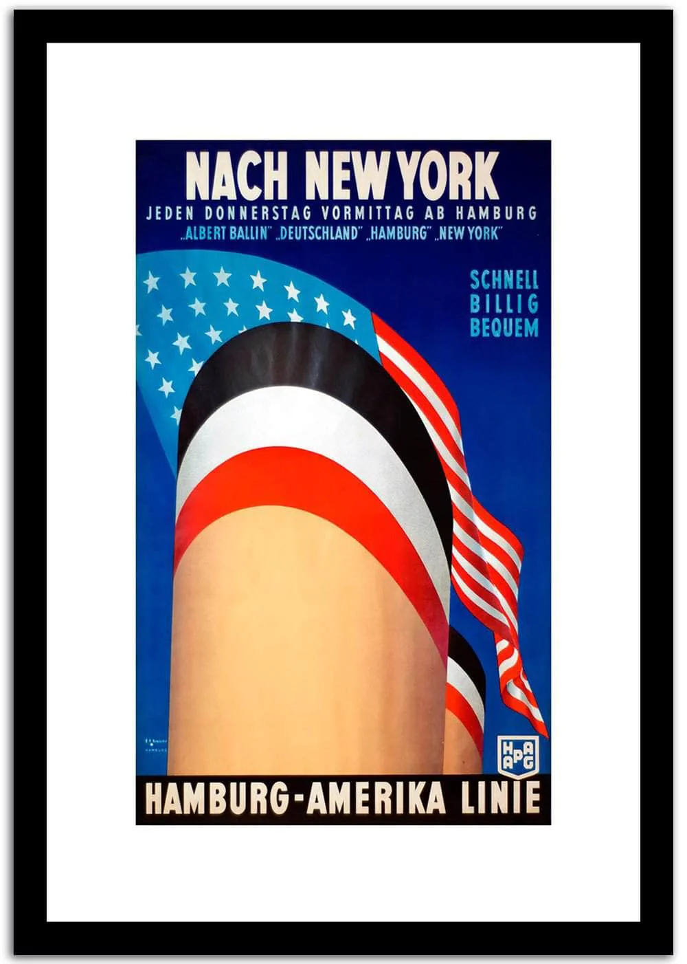 Nach New York Vintage Poster