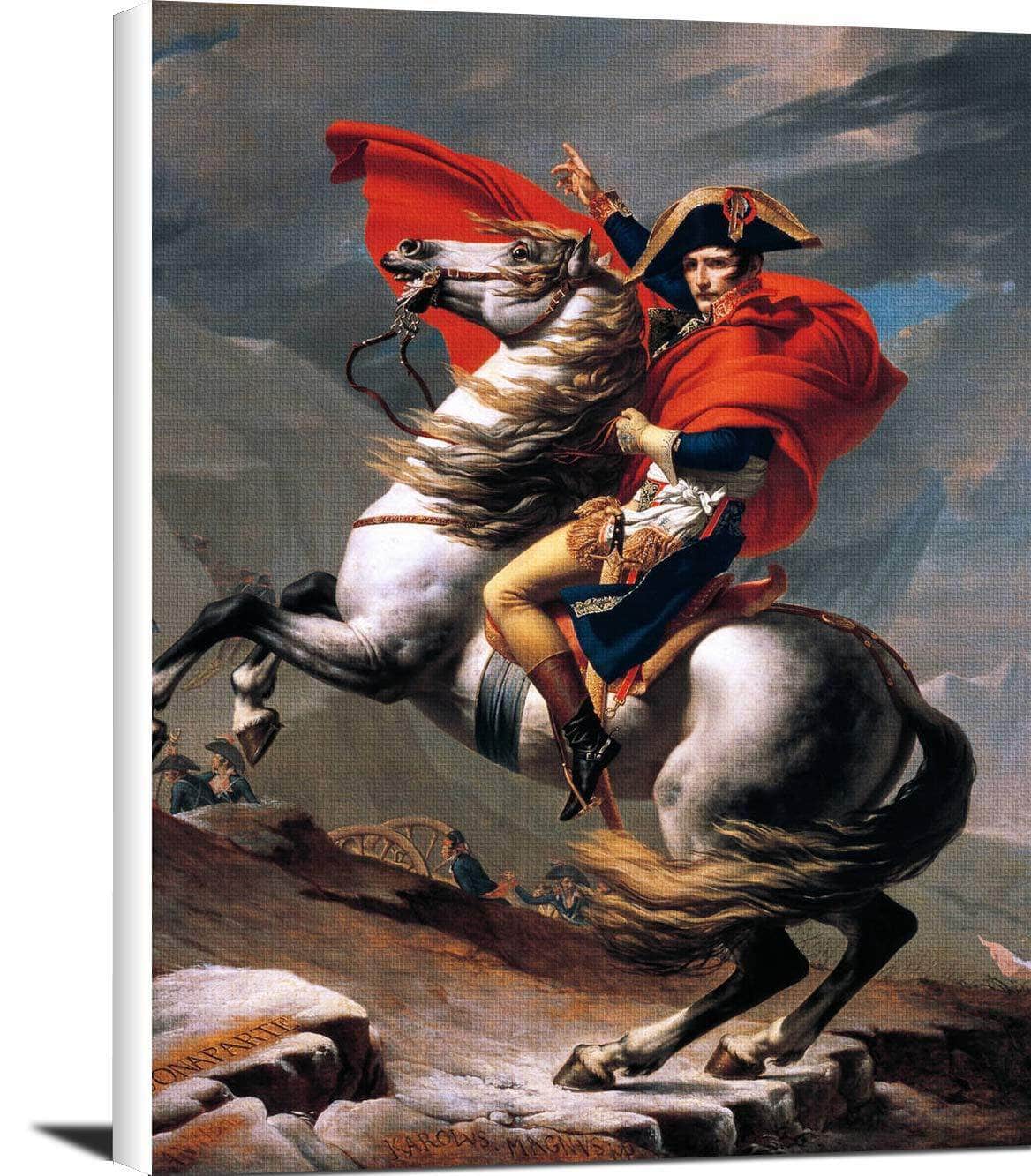 Napoleon Crossing The Alps Painting Jacques Louis David Canvas Art