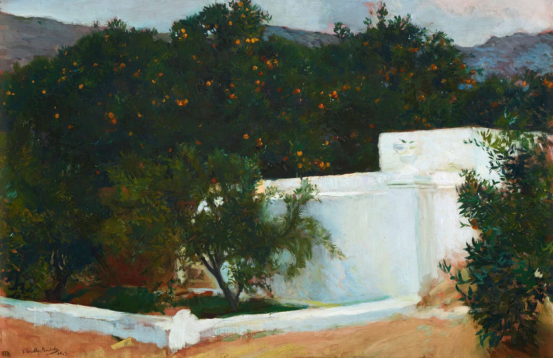 Naranjos El Camino Del Mar Valencia Orange Trees On The Road To The Sea Valencia by Joaquin Sorolla