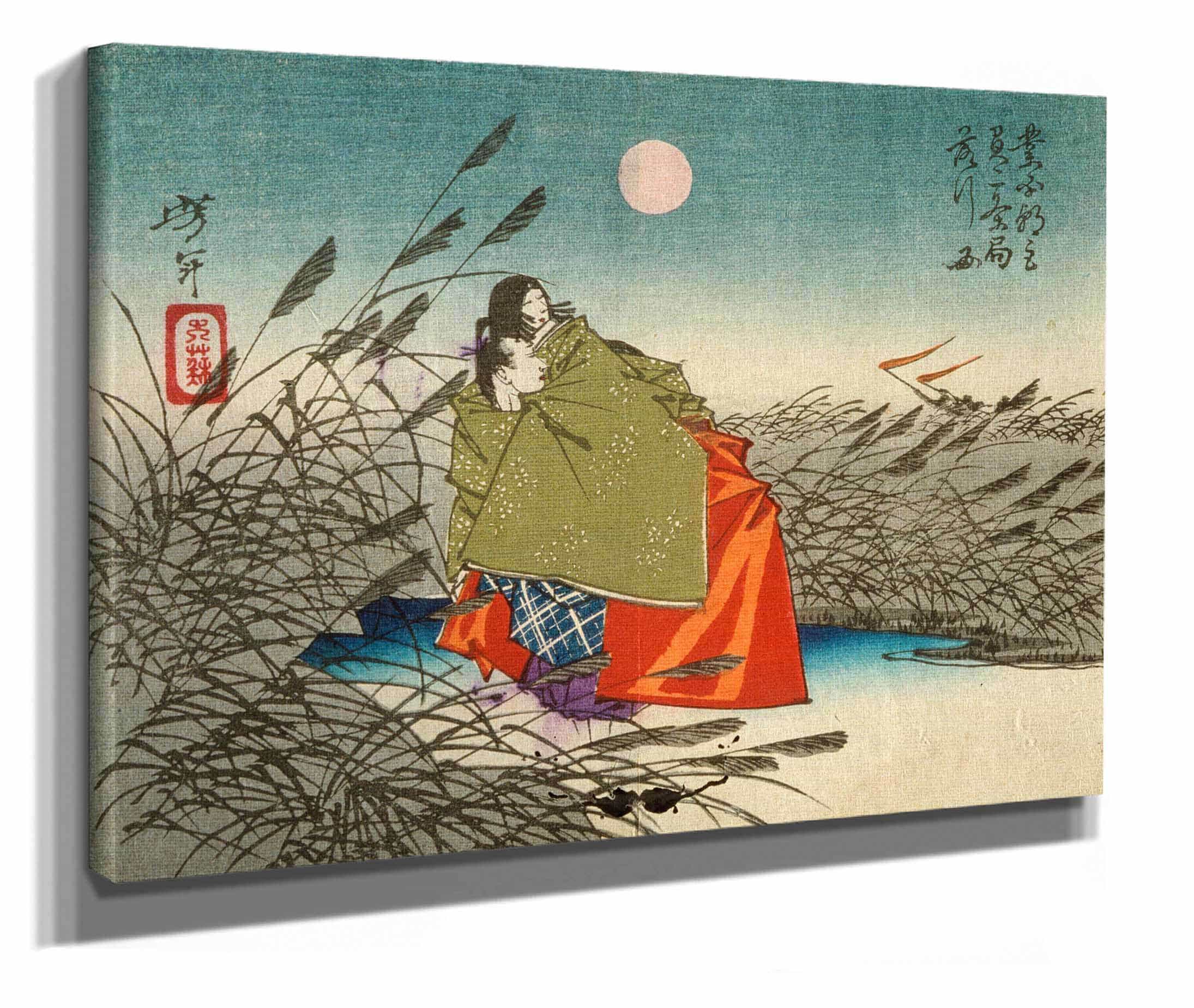 Narihira And Nijo No Tsubone At The Fuji River by Tsukioka Yoshitoshi - Image 2