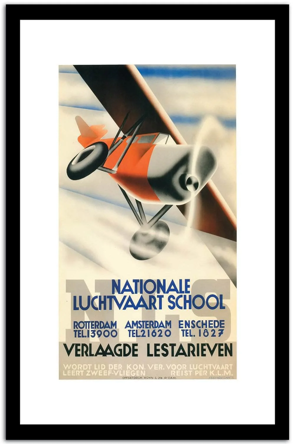 Nationnale Lucht Vaart Shool Vintage Poster