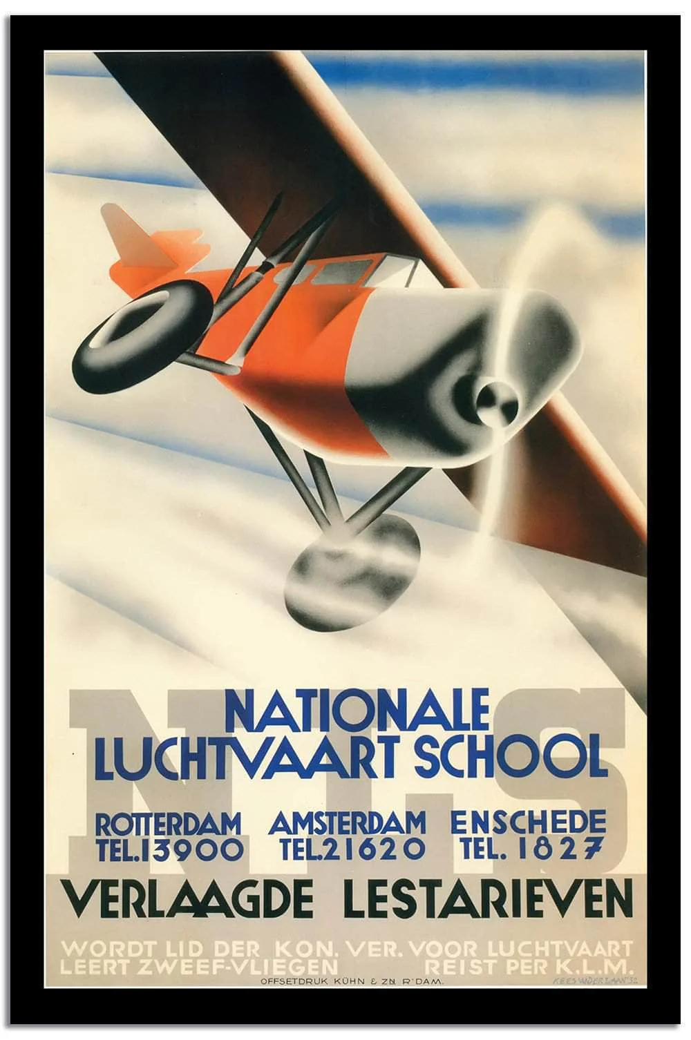 Nationnale Lucht Vaart Shool Vintage Poster - Image 2