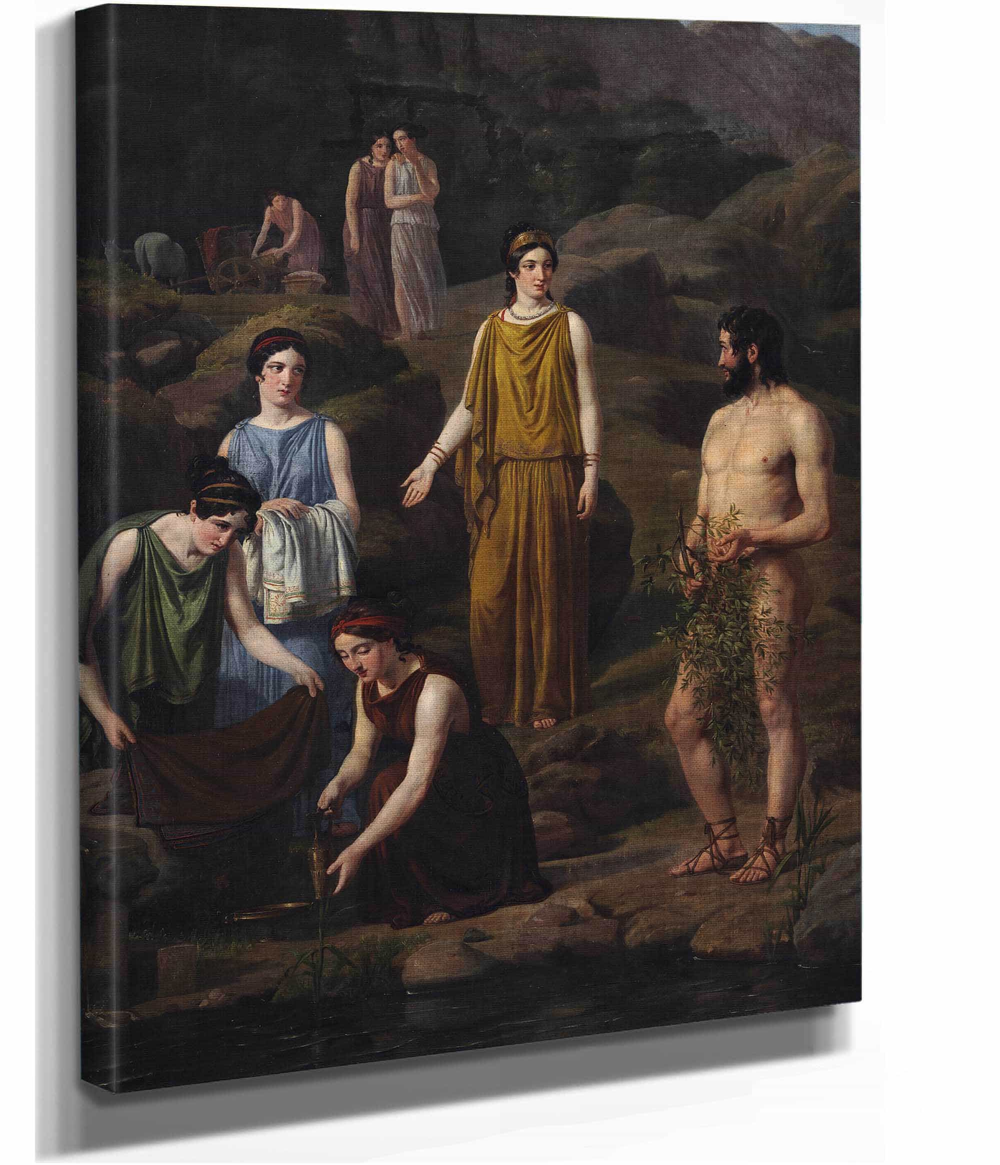 Nausikaa Bringer Den Skibbrudne Odysseus Klaeder by Wilhelm Marstrand - Image 2