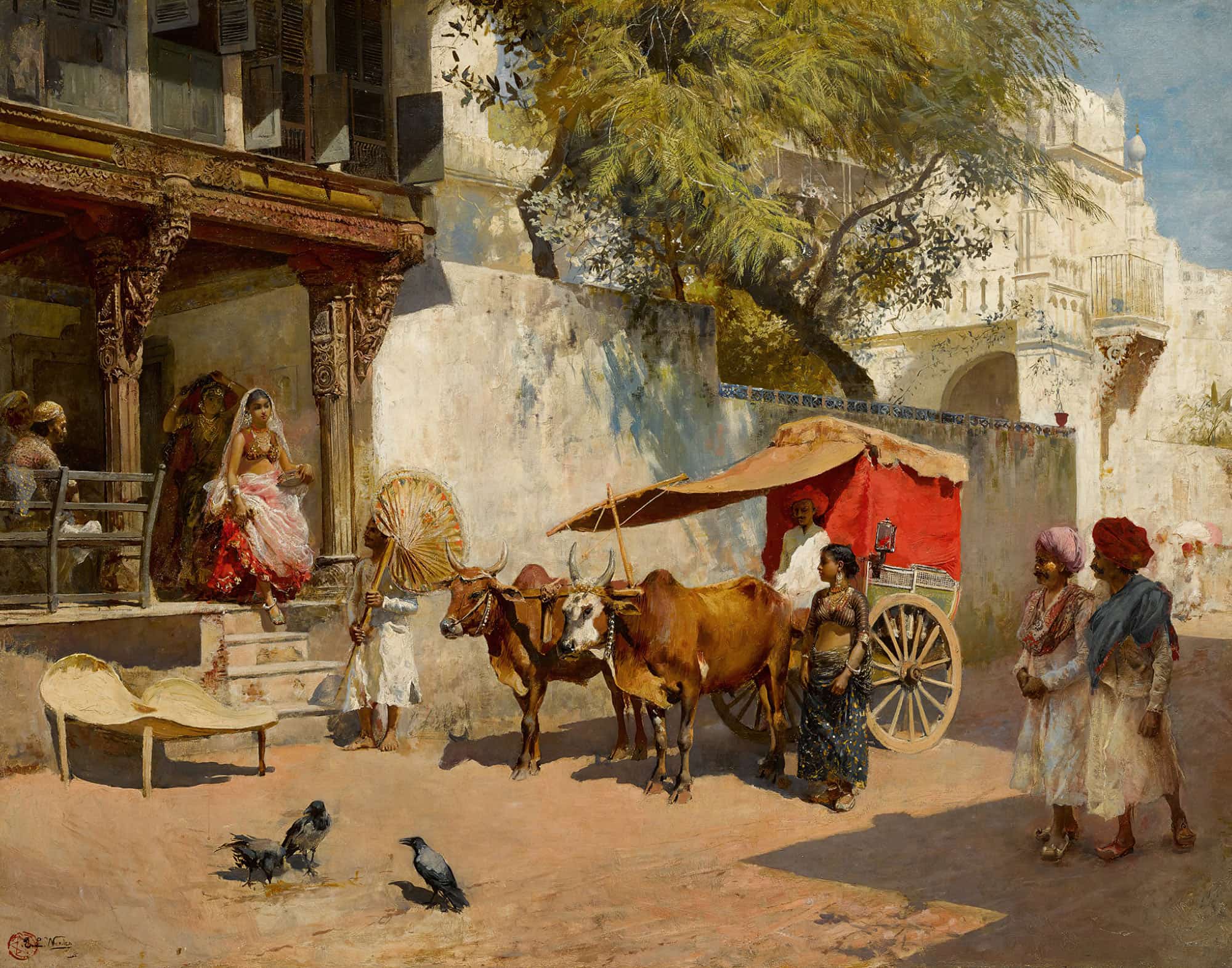 Nautch Girls And Bullock Gharry Ahmedabad Gujarat State India by Edwin Lord Weeks - Image 2