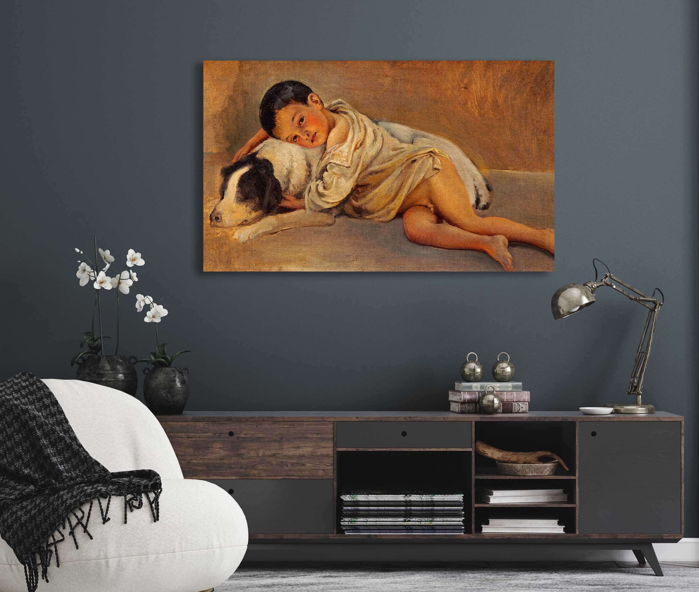 Neapolitan Boy And Dog Study For The Neapolitan Way Of Life by Wilhelm Marstrand - Image 5