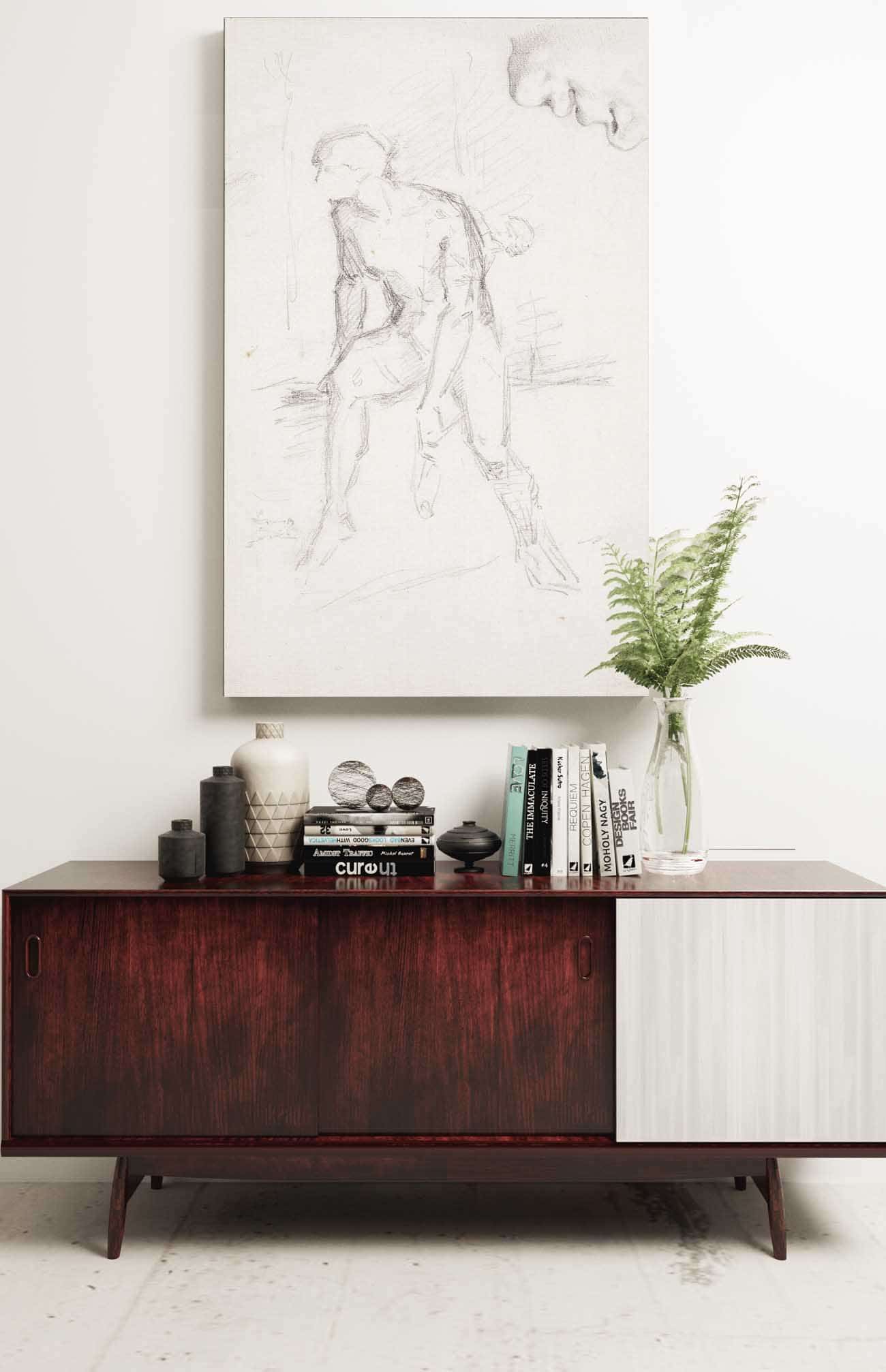 Nena Suu Ja Leuka Istuva Kasivarttaan Roikuttava Mies by Helene Schjerfbeck - Image 2