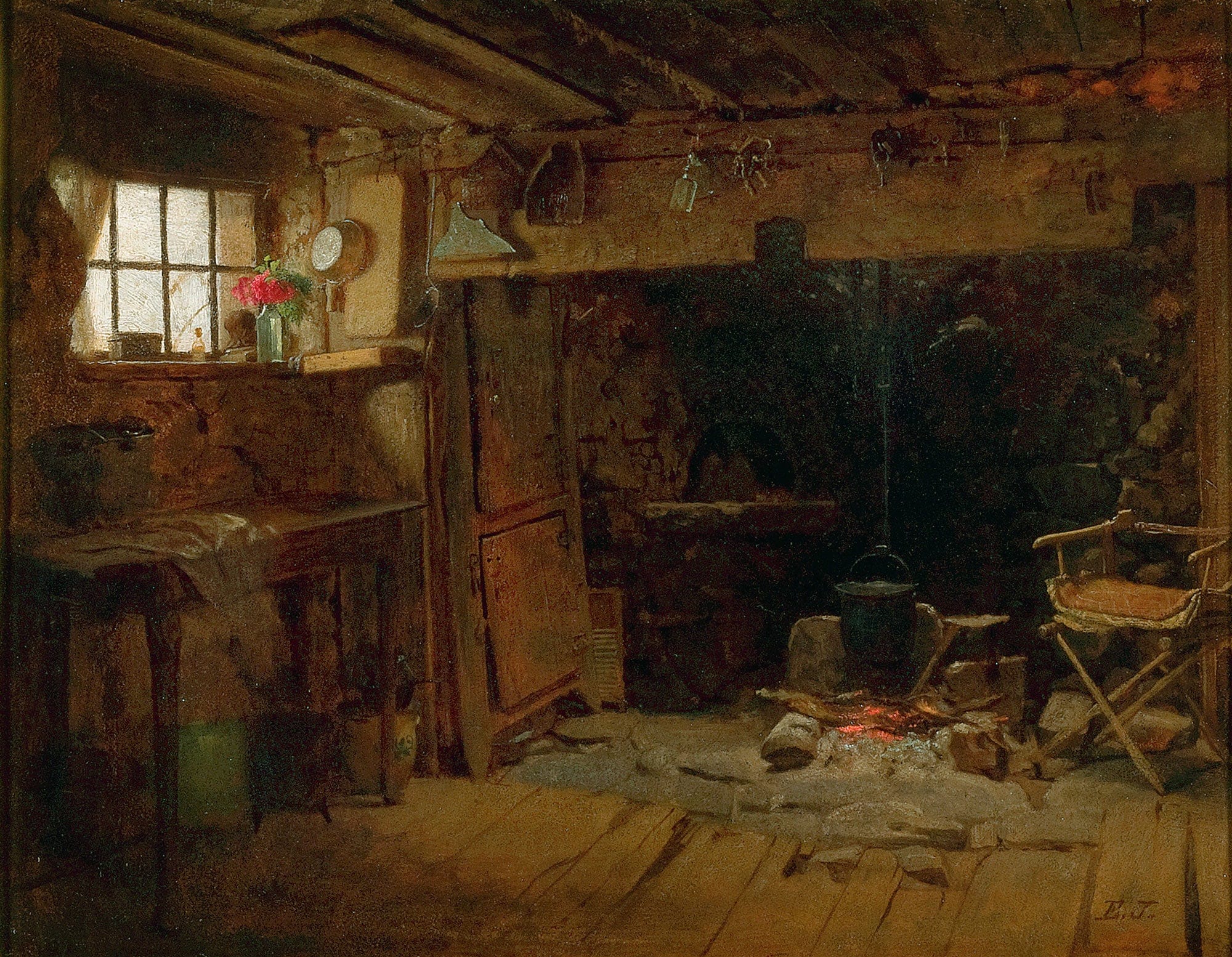 New England Kitchen by Eastman Johnson - Image 2
