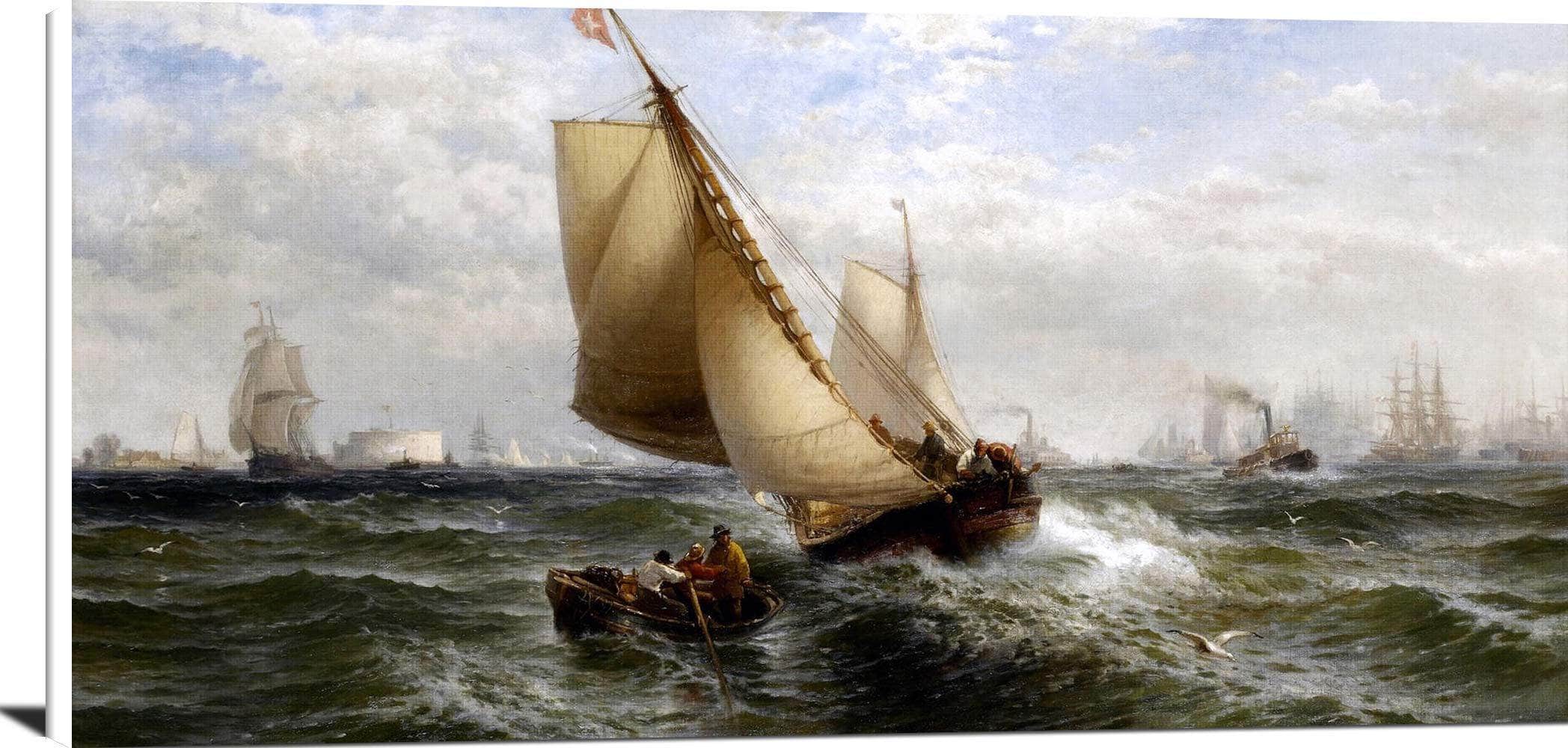 New York Bay Painting Edward Moran Canvas Art