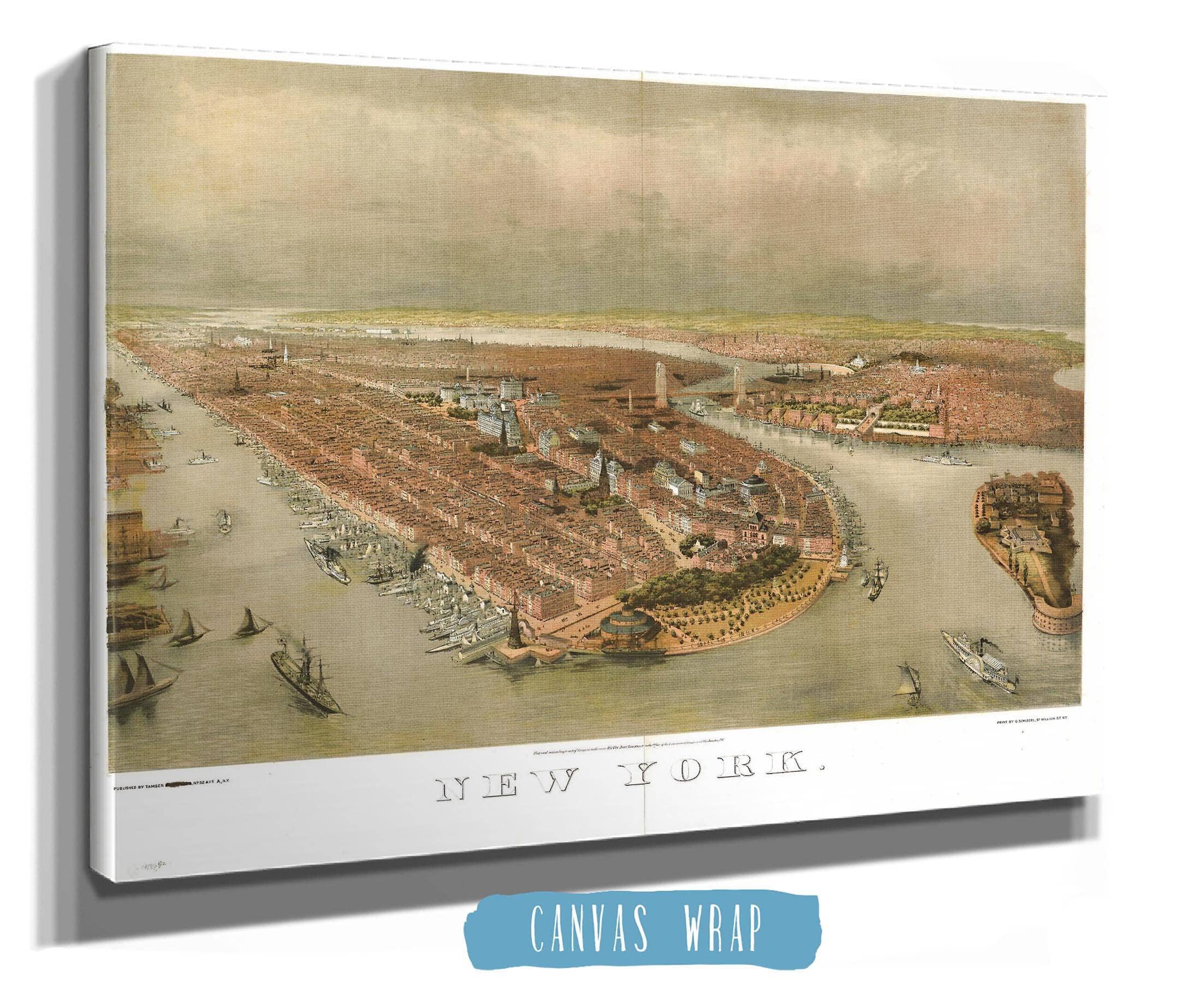 New York Print By G Schlegel 97 William St Ny State of New York