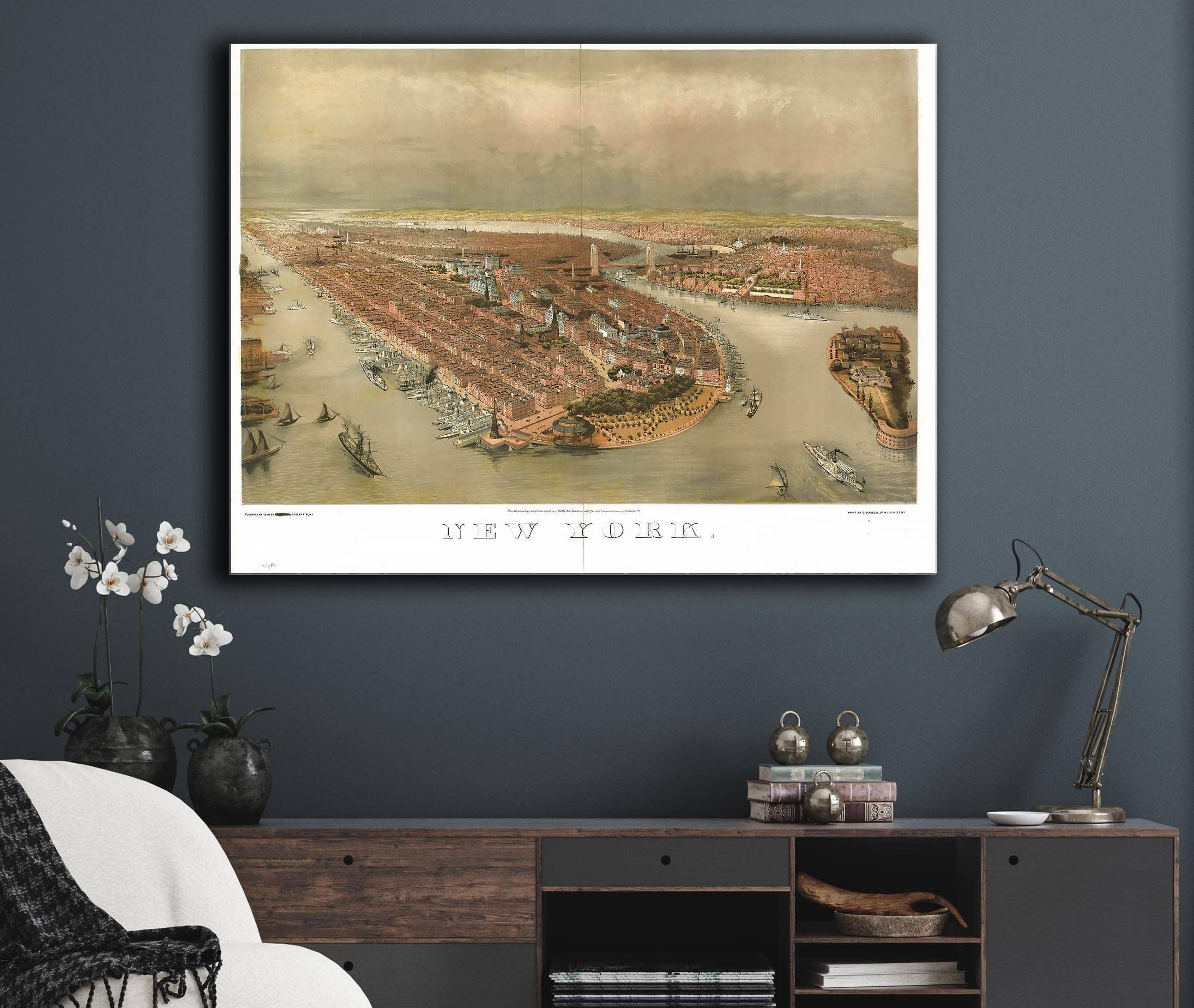 New York Print By G Schlegel 97 William St Ny State of New York - Image 6