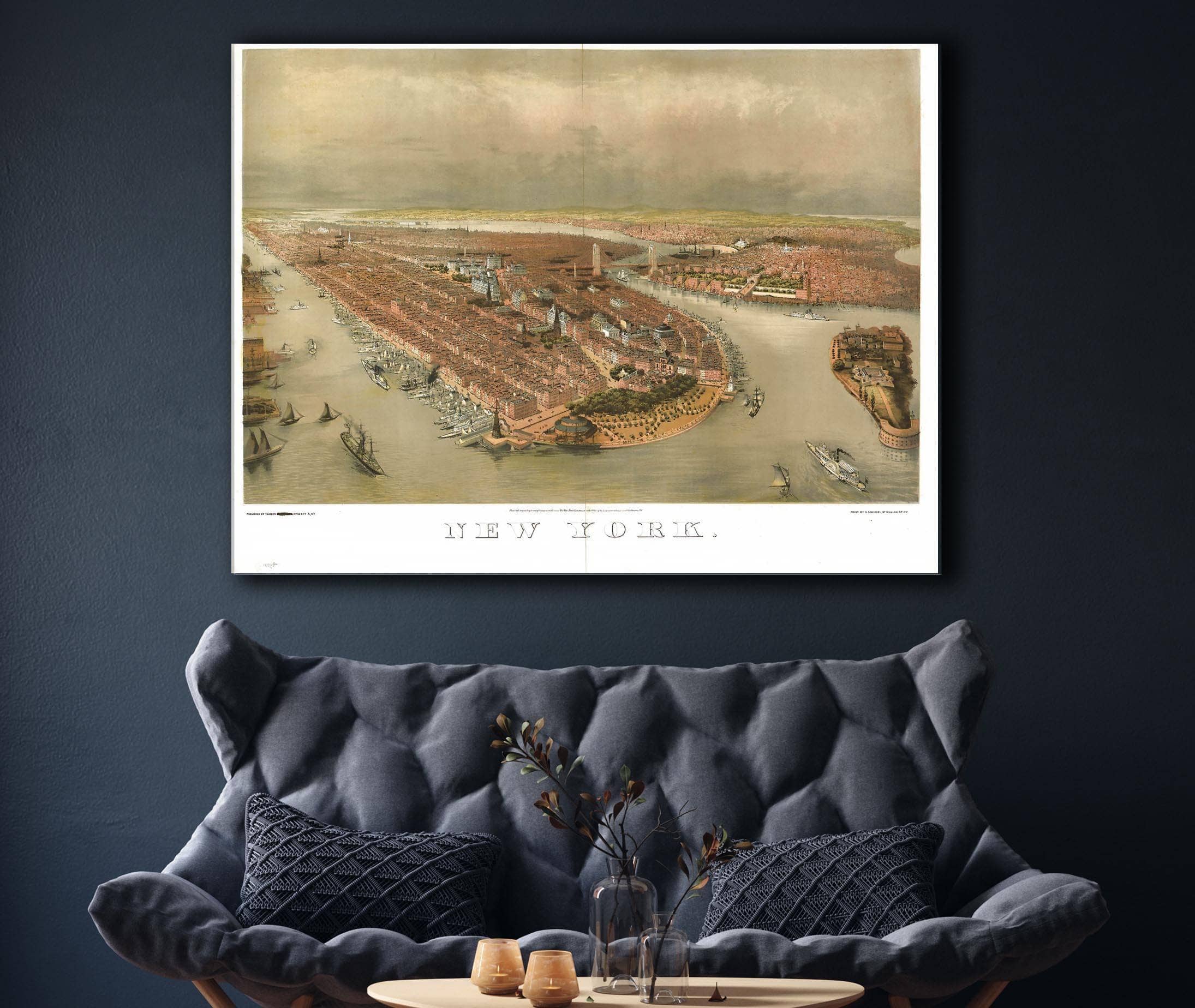 New York Print By G Schlegel 97 William St Ny State of New York - Image 7