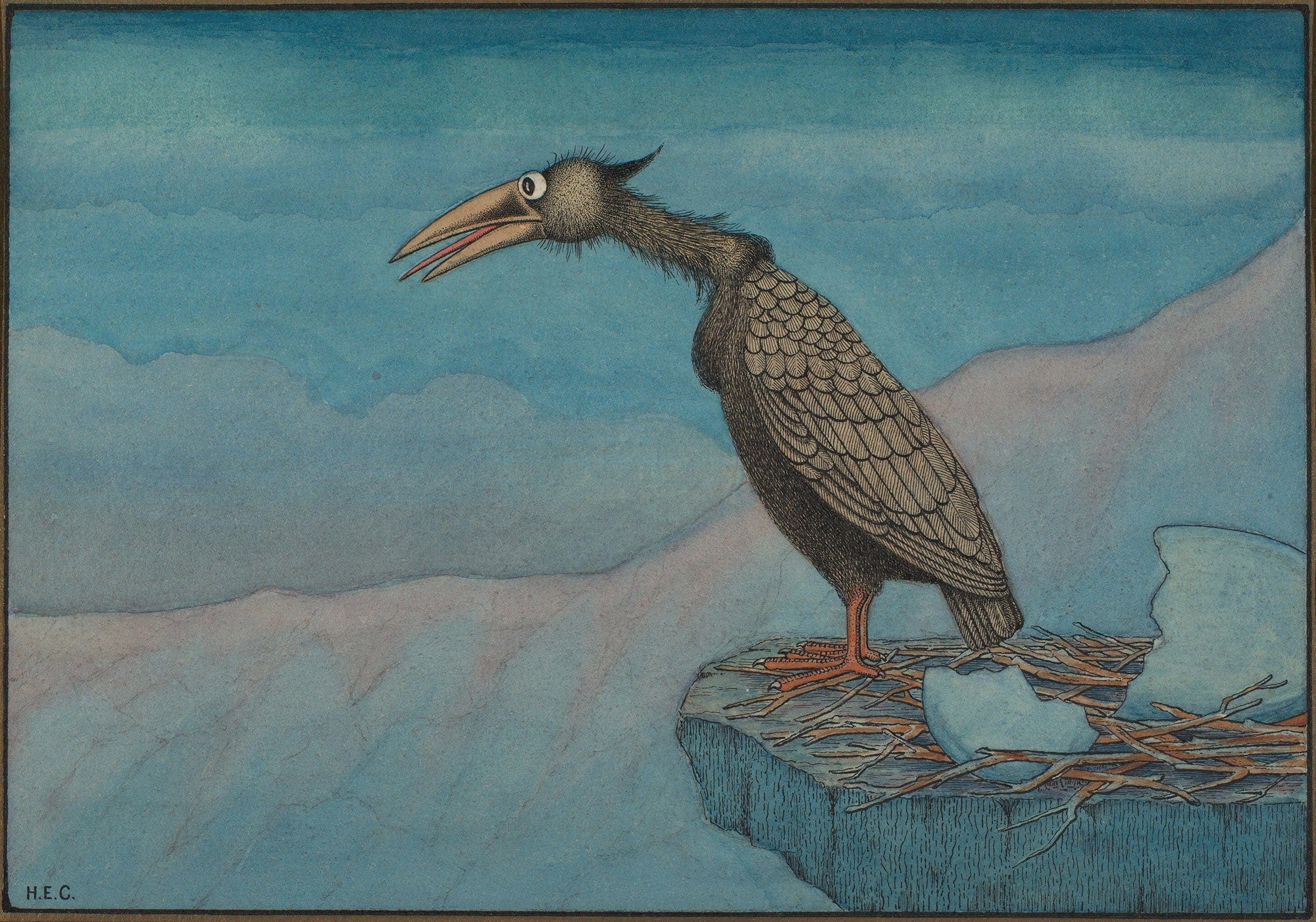 Newly Hatched Bird Of Prey by Herbert Crowley
