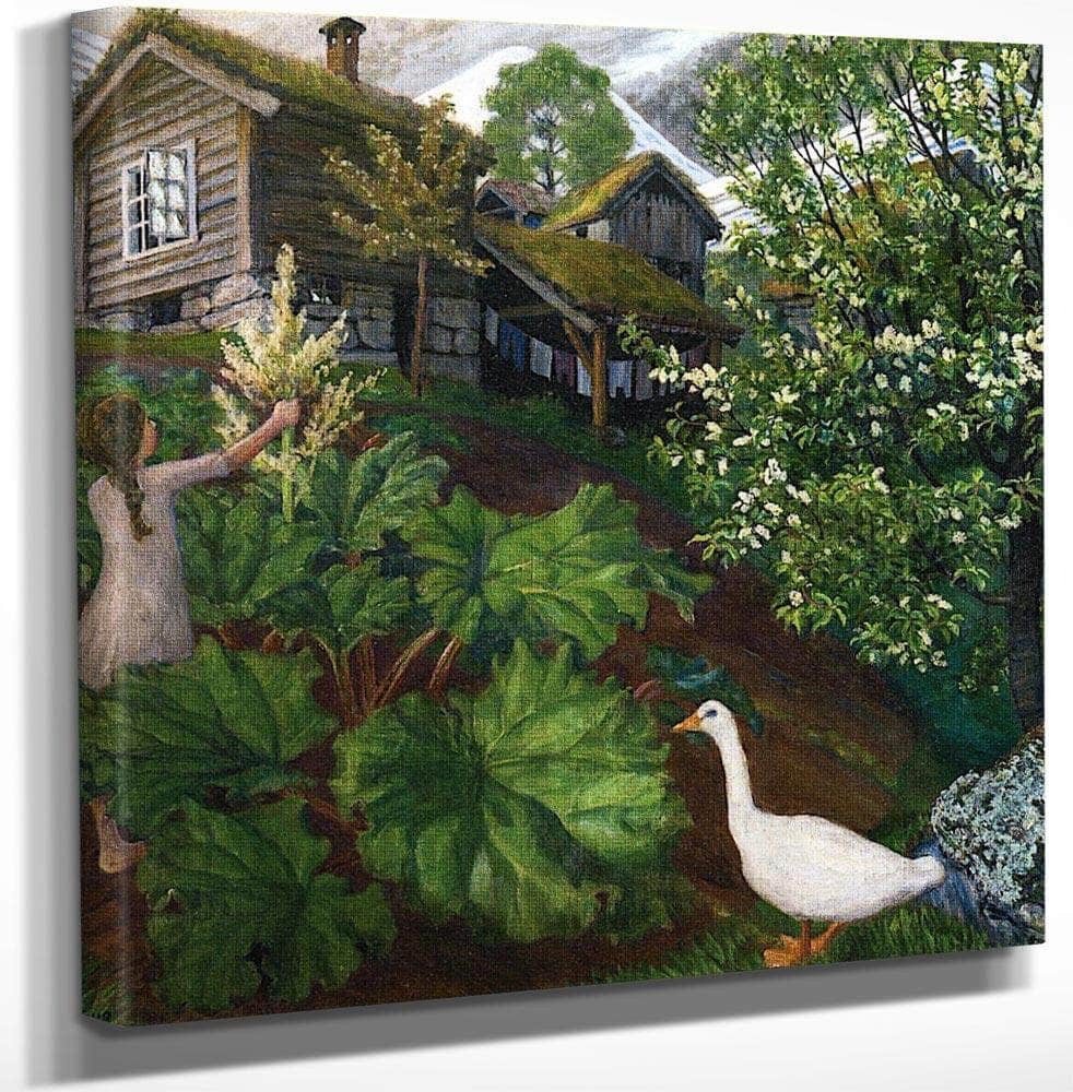 Night Light, Rhubarb, Goose And Bird Cherry Tree By Nicolai Astrup - Image 3