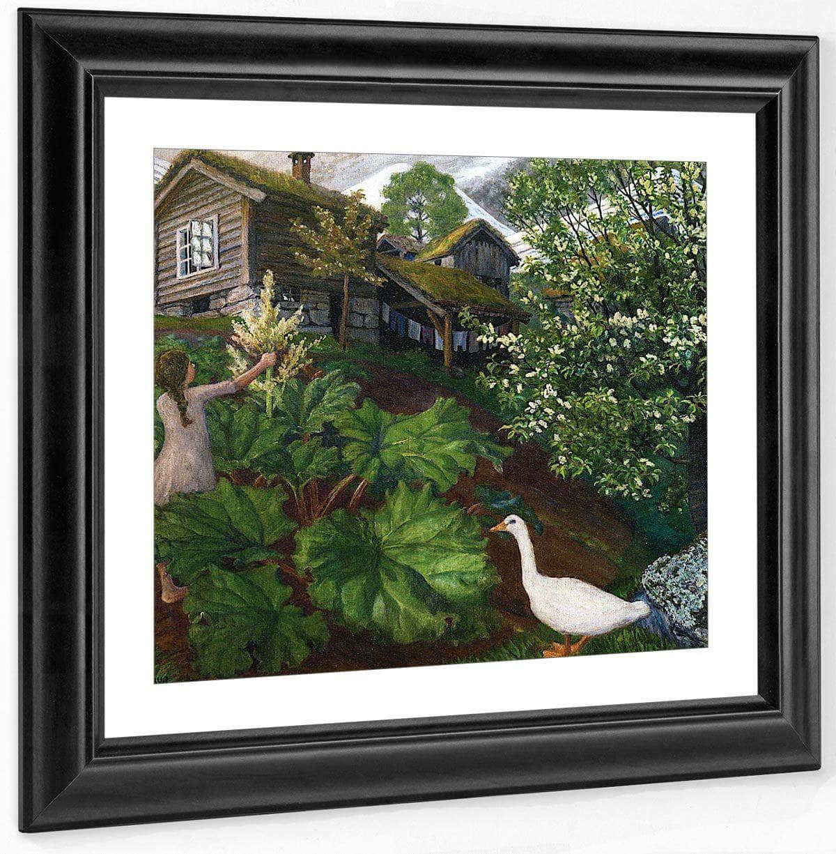 Night Light, Rhubarb, Goose And Bird Cherry Tree By Nicolai Astrup - Image 4