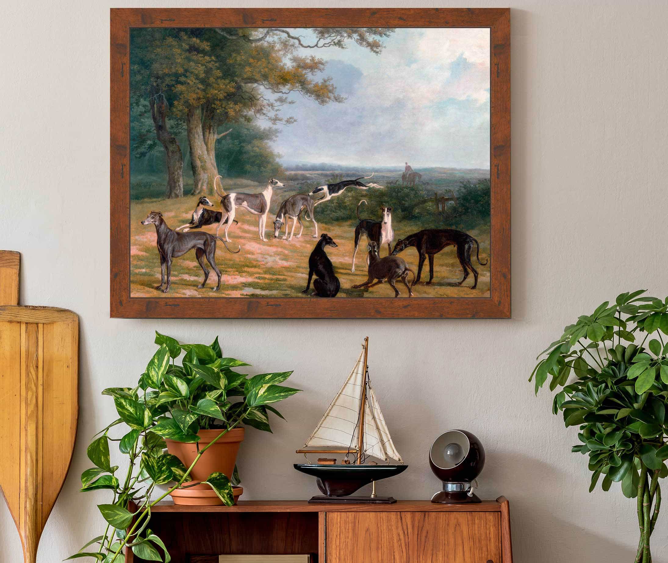Nine Greyhounds In A Landscape by Jacques Laurent Agasse - Image 3