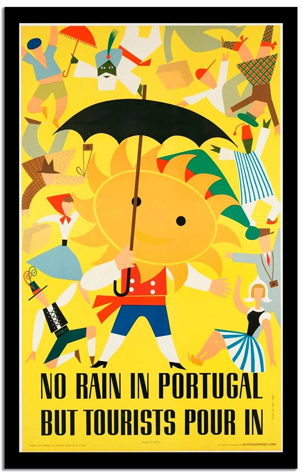No Rain Portugal But Tourists Pour In  Vintage Poster - Image 2