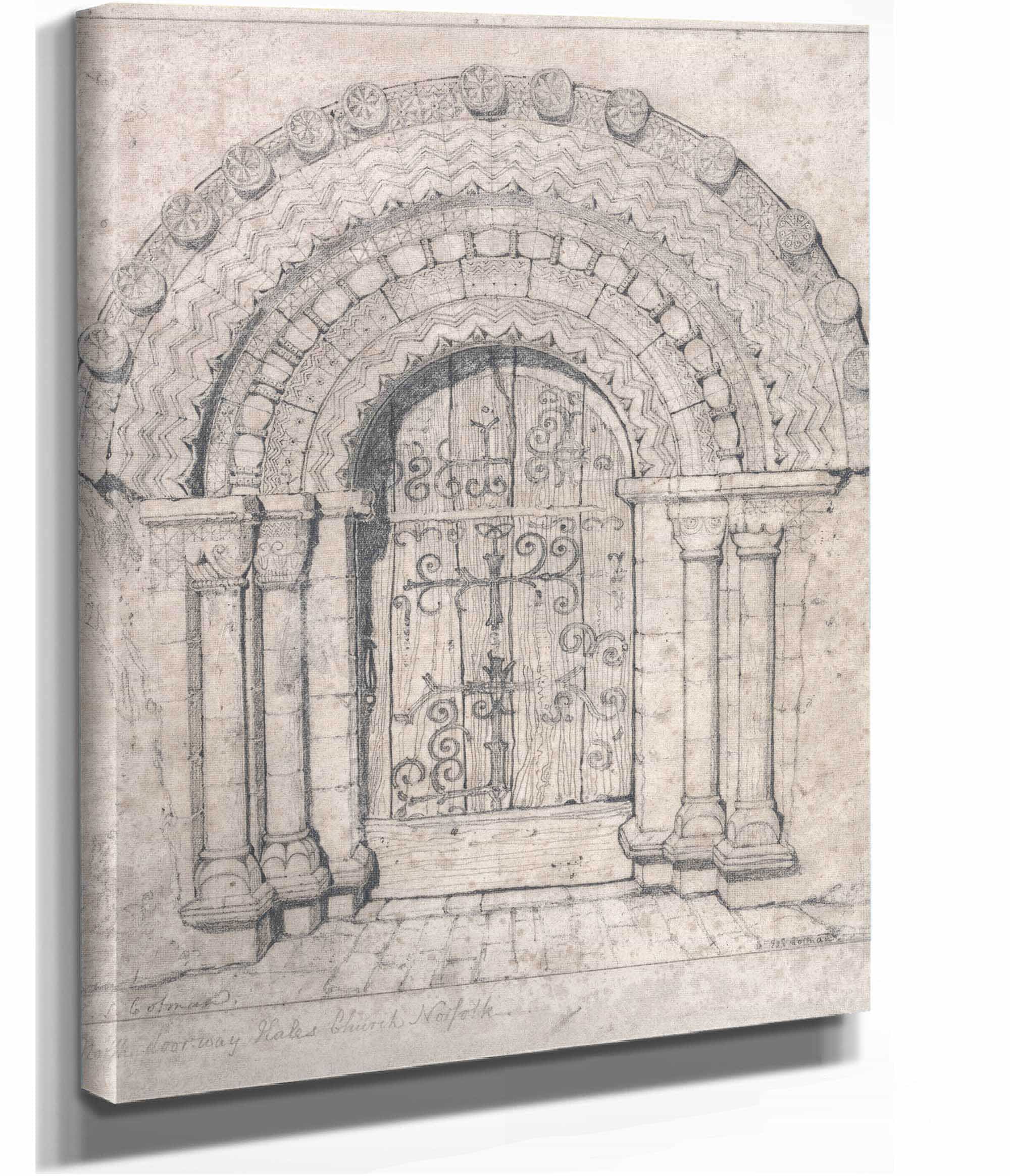 North Doorway Of Hales Church Norfolk by John Sell Cotman