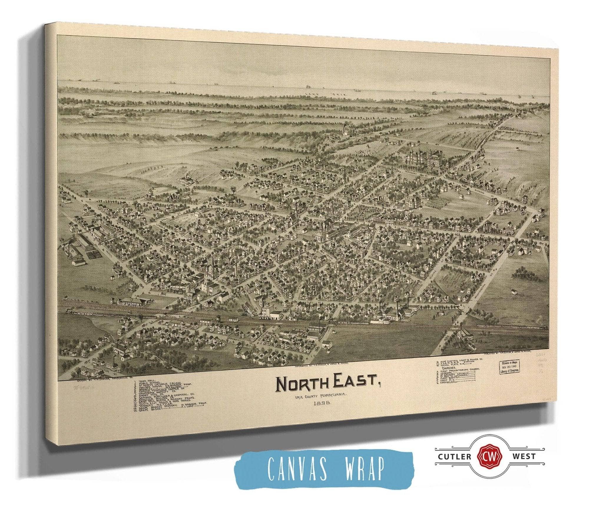 North East Erie County Pennsylvania 1896 State of Pennsylvania