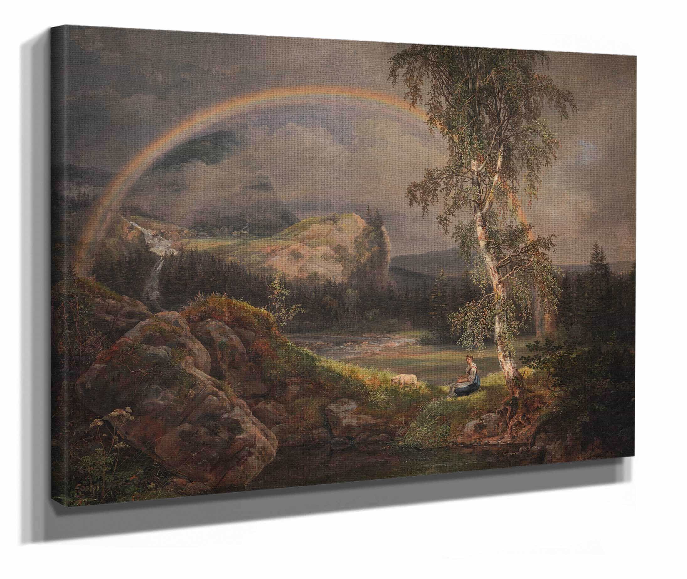 Norwegian Landscape With A Rainbow by Johan Christian Dahl - Image 2