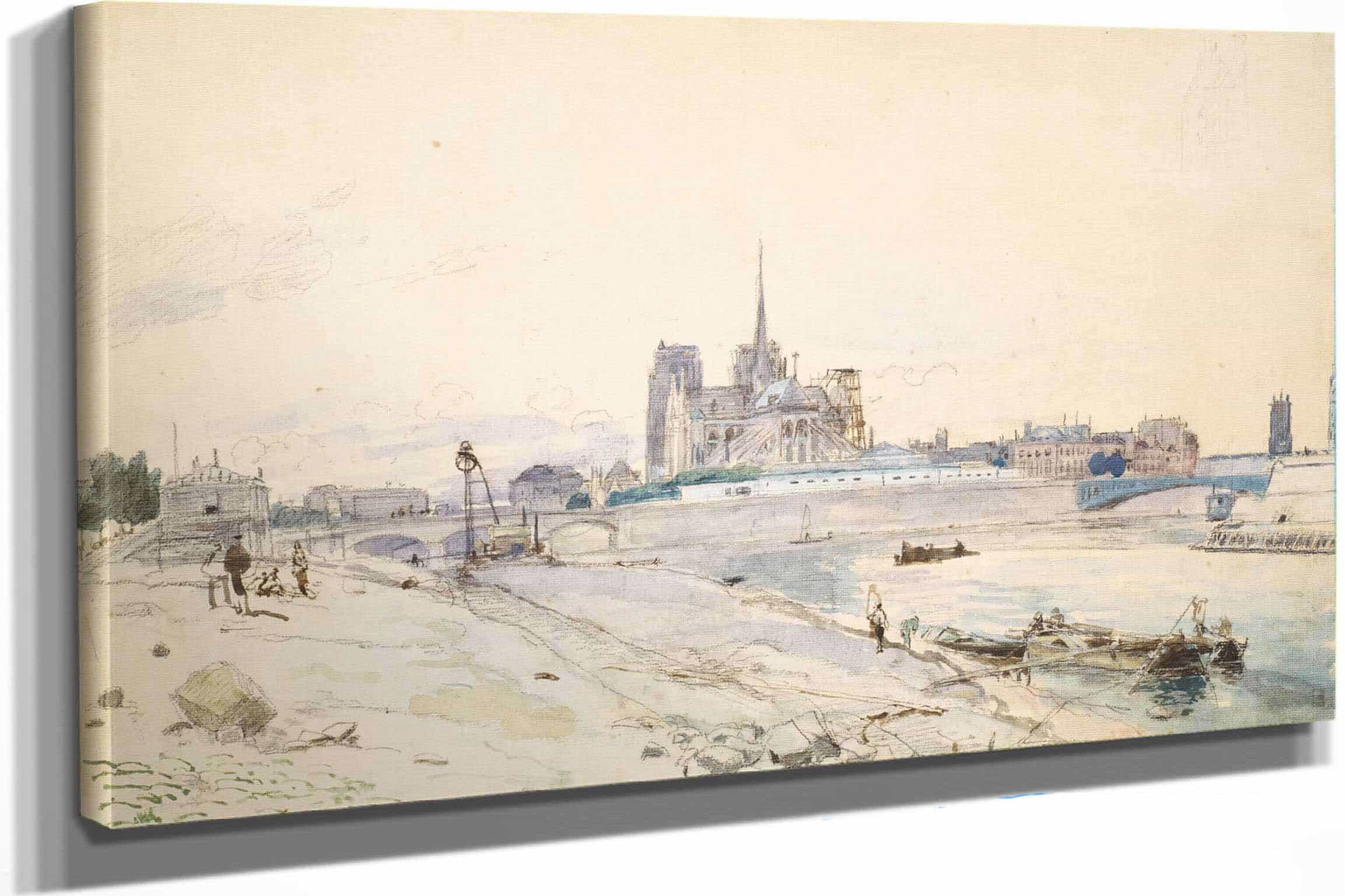 Notre Dame Of Paris Seen From The Quai De La Tournelle by Johan Barthold Jongkind
