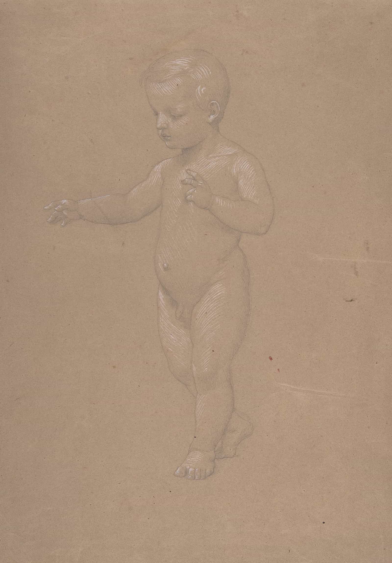 Nude Boy Walking To The Left by Anselm Feuerbach