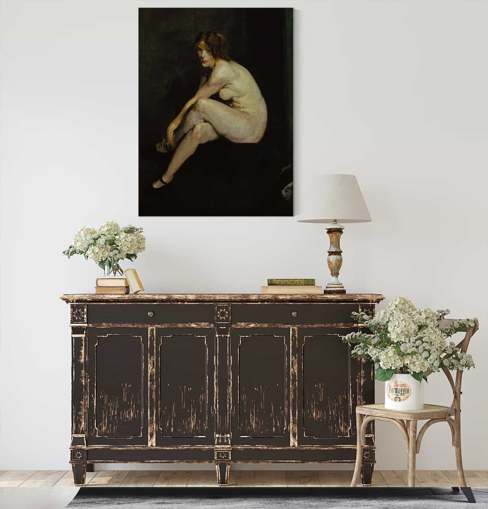 Nude Girl Miss Leslie Hall by George Wesley Bellows - Image 4