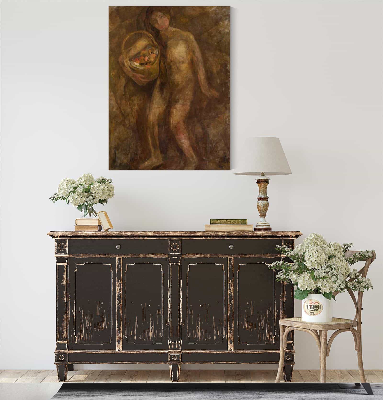Nude Girl With A Basket Of Apples by Tadeusz Makowski - Image 4