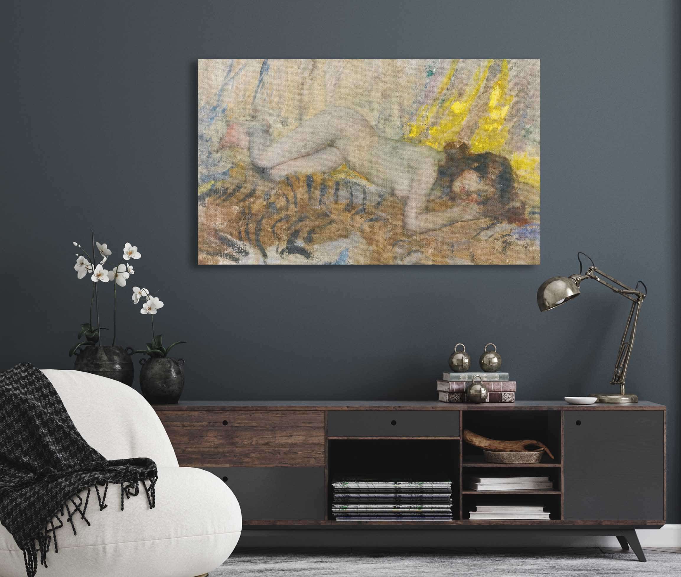 Nude On A Tiger Skin by James Jebusa Shannon - Image 5