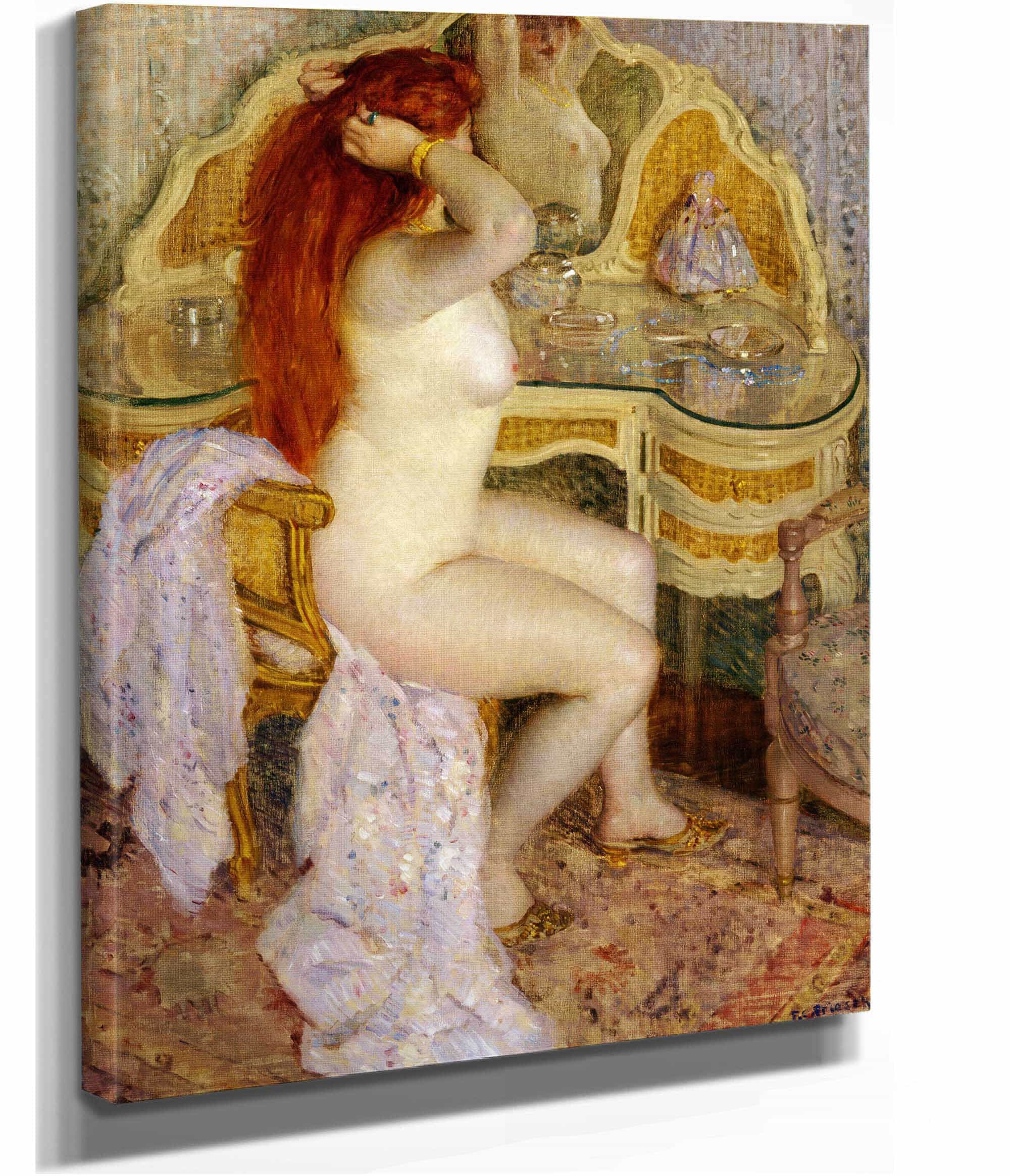 Nude Seated At Her Dressing Table by Frederick Carl Frieseke - Image 2