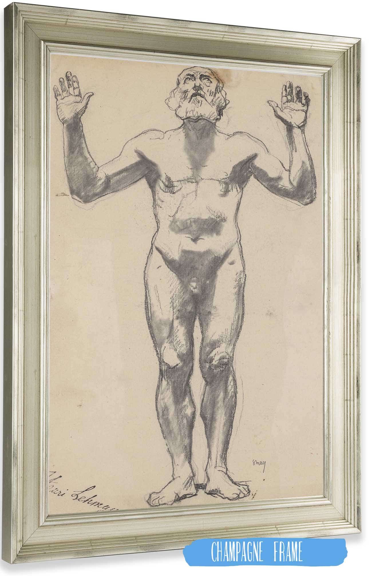 Nude Study Of An Old Man Before by Henri Lehmann