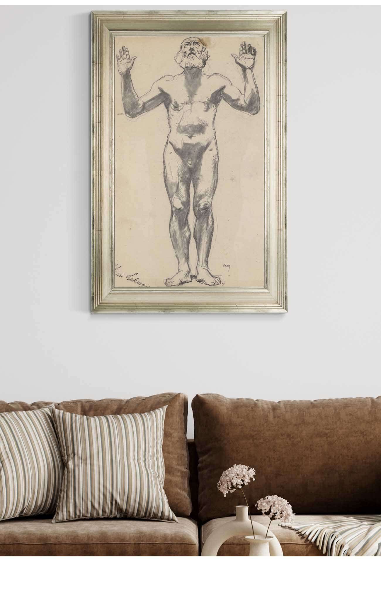 Nude Study Of An Old Man Before by Henri Lehmann - Image 5