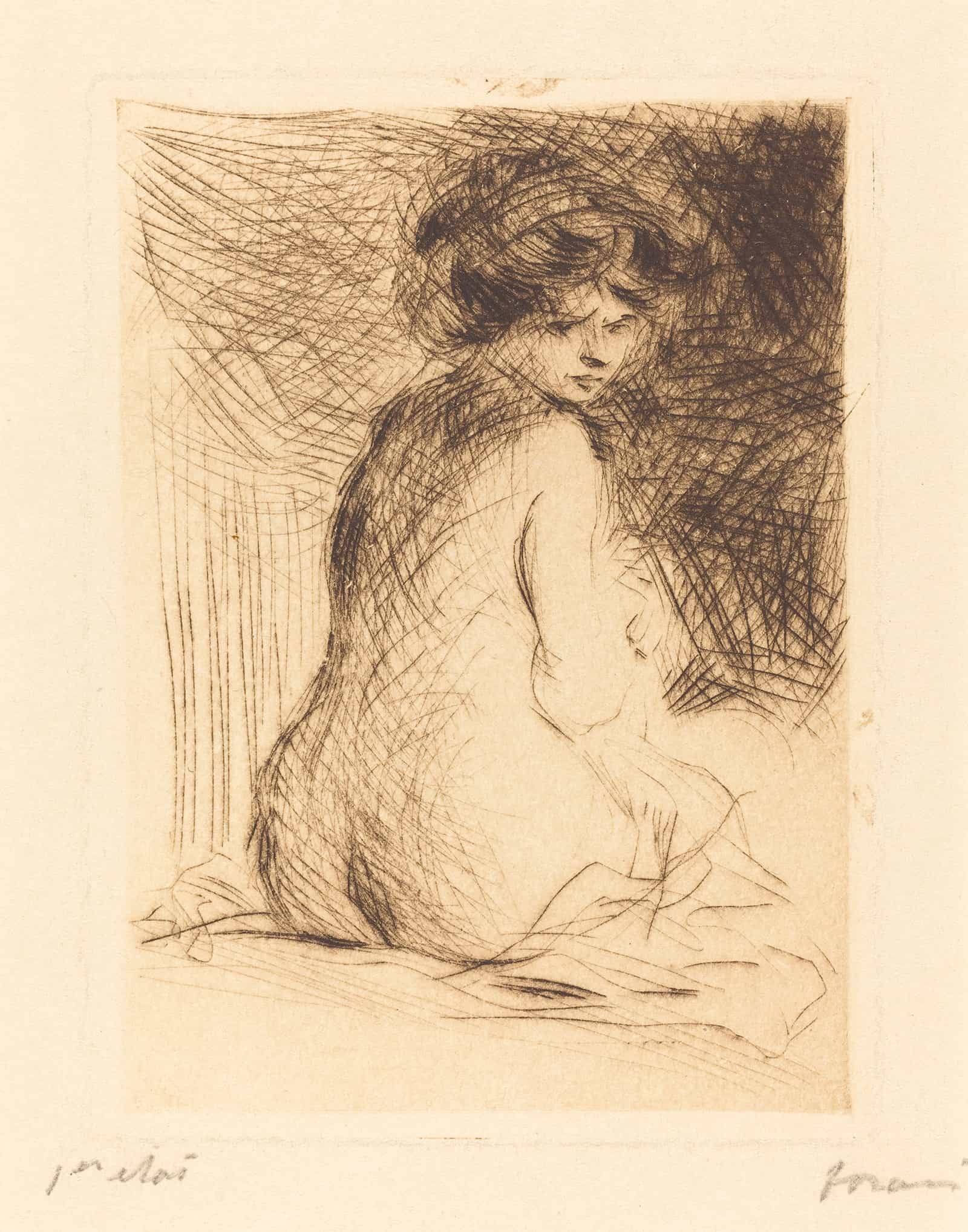 Nude Woman Seen From The Back by Jean Louis Forain - Image 2