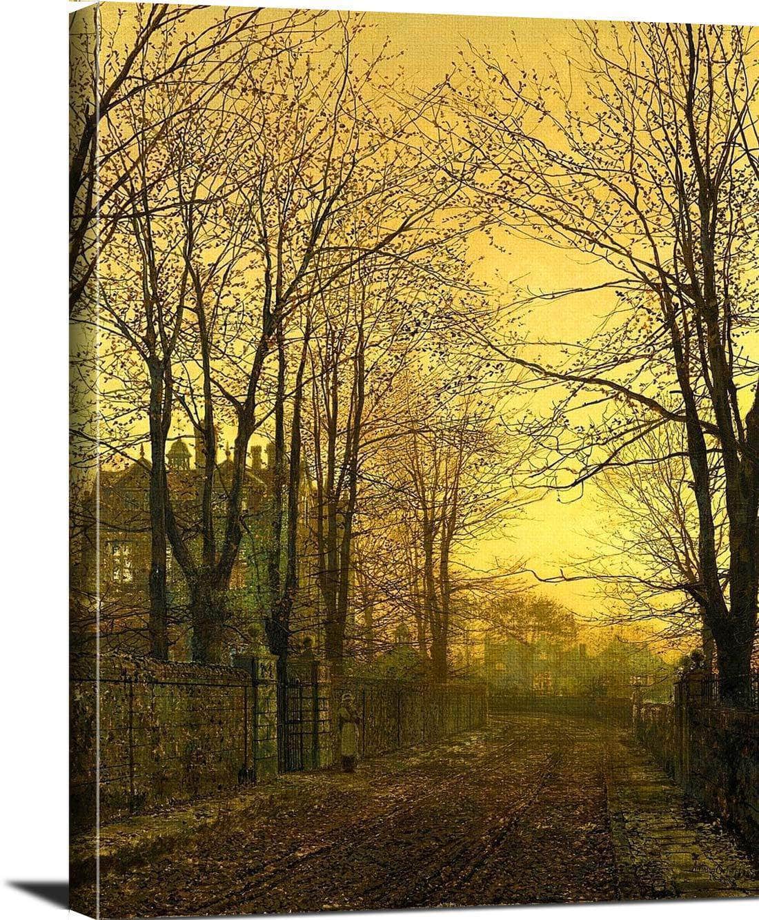 October Afterglow Painting John Atkinson Grimshaw Canvas Art - Image 3