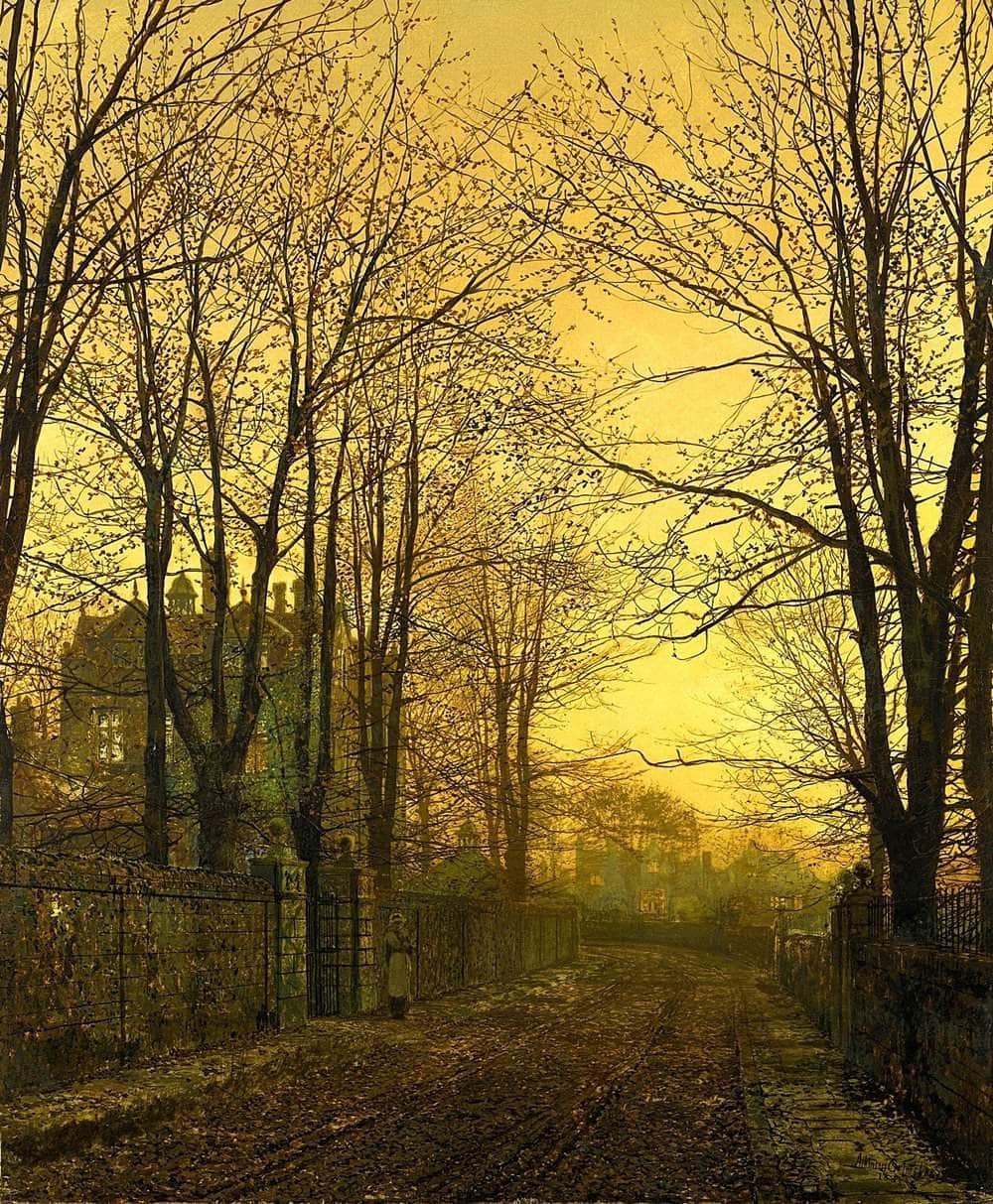 October Afterglow Painting John Atkinson Grimshaw Canvas Art - Image 5