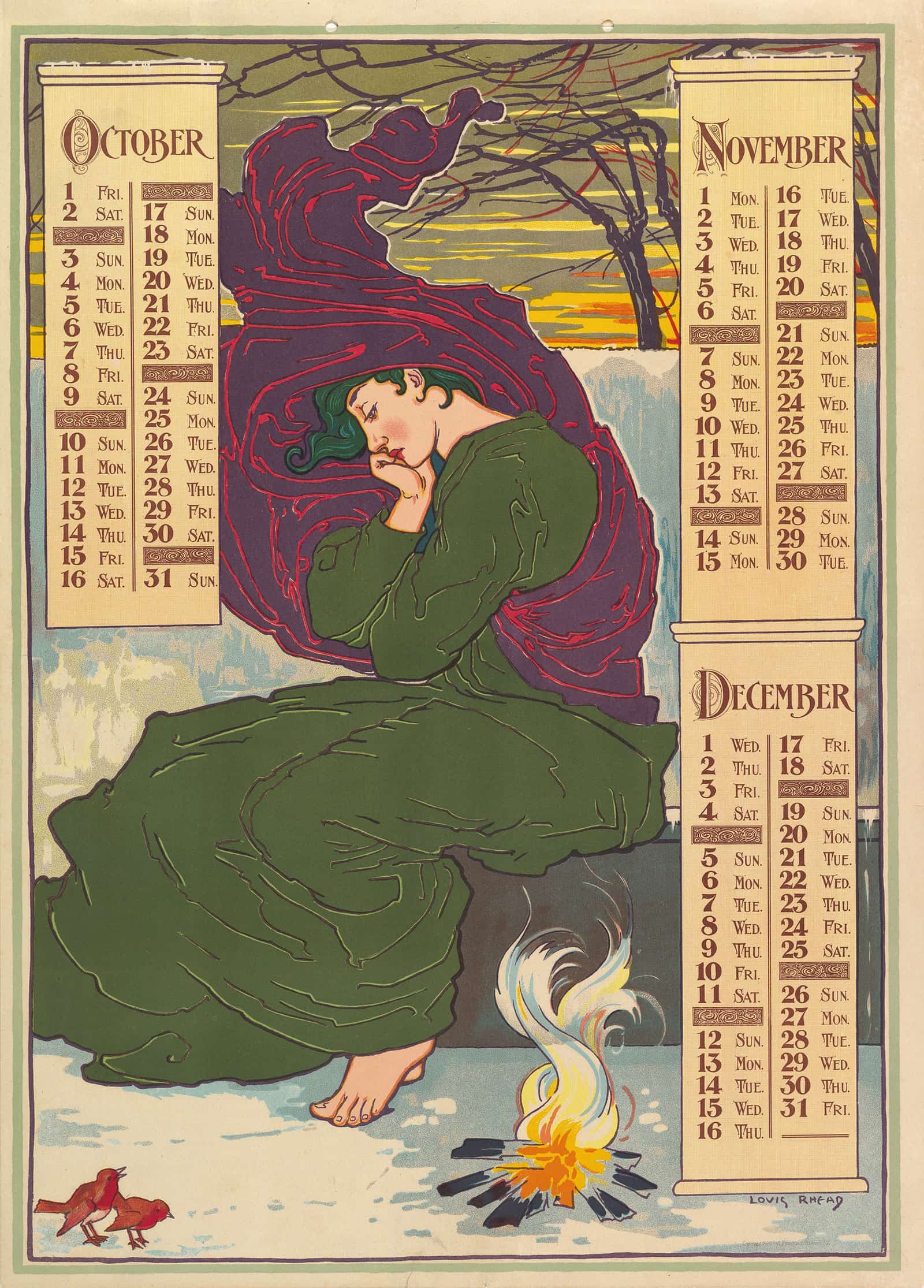 October November December by Louis Rhead