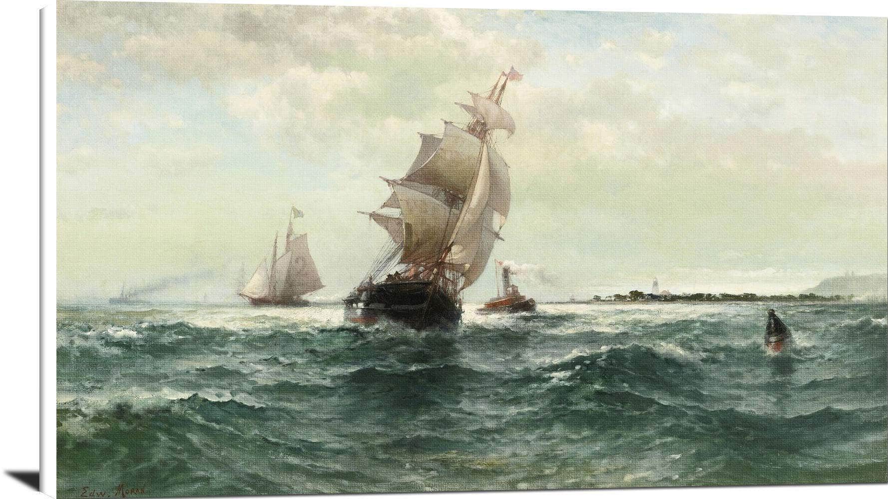 Off Atlantic Shore, Highlands Painting Edward Moran Canvas Art