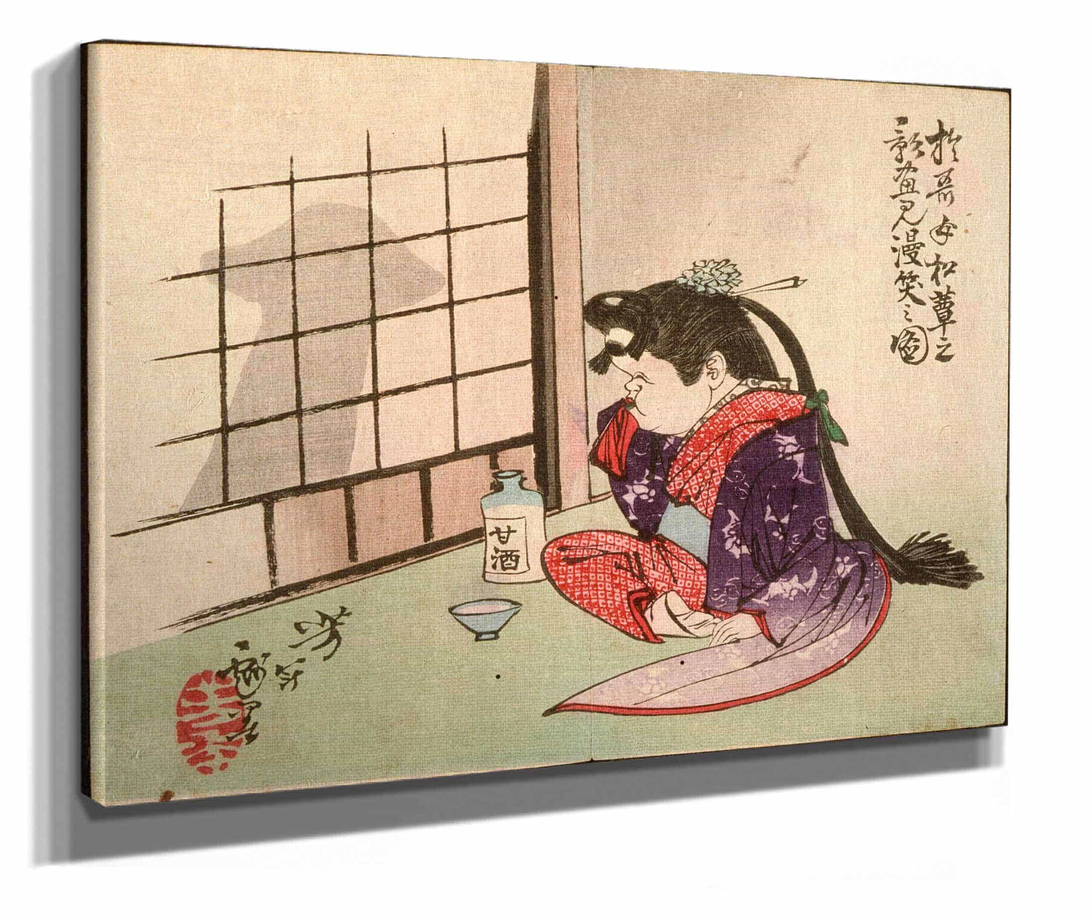 Okame Laughing At The Shadow Of A Mushroom by Tsukioka Yoshitoshi - Image 2