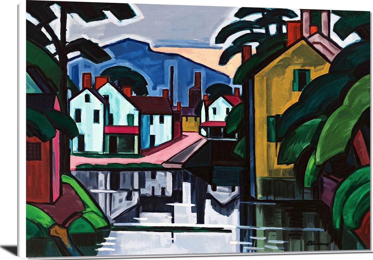 Old Canal Port Painting Oscar Bluemner Canvas Art