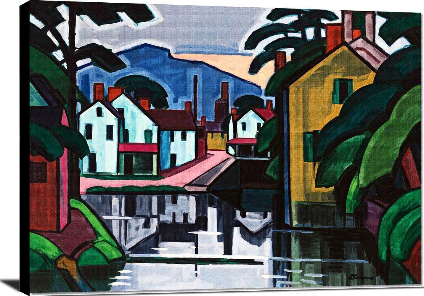Old Canal Port Painting Oscar Bluemner Canvas Art - Image 2