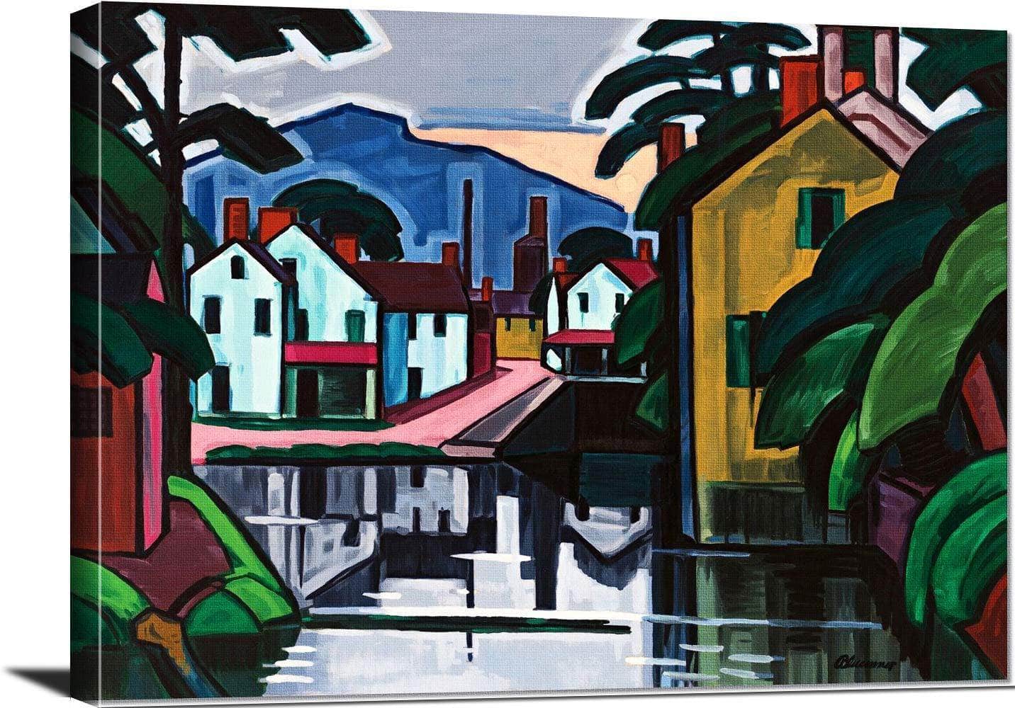 Old Canal Port Painting Oscar Bluemner Canvas Art - Image 3